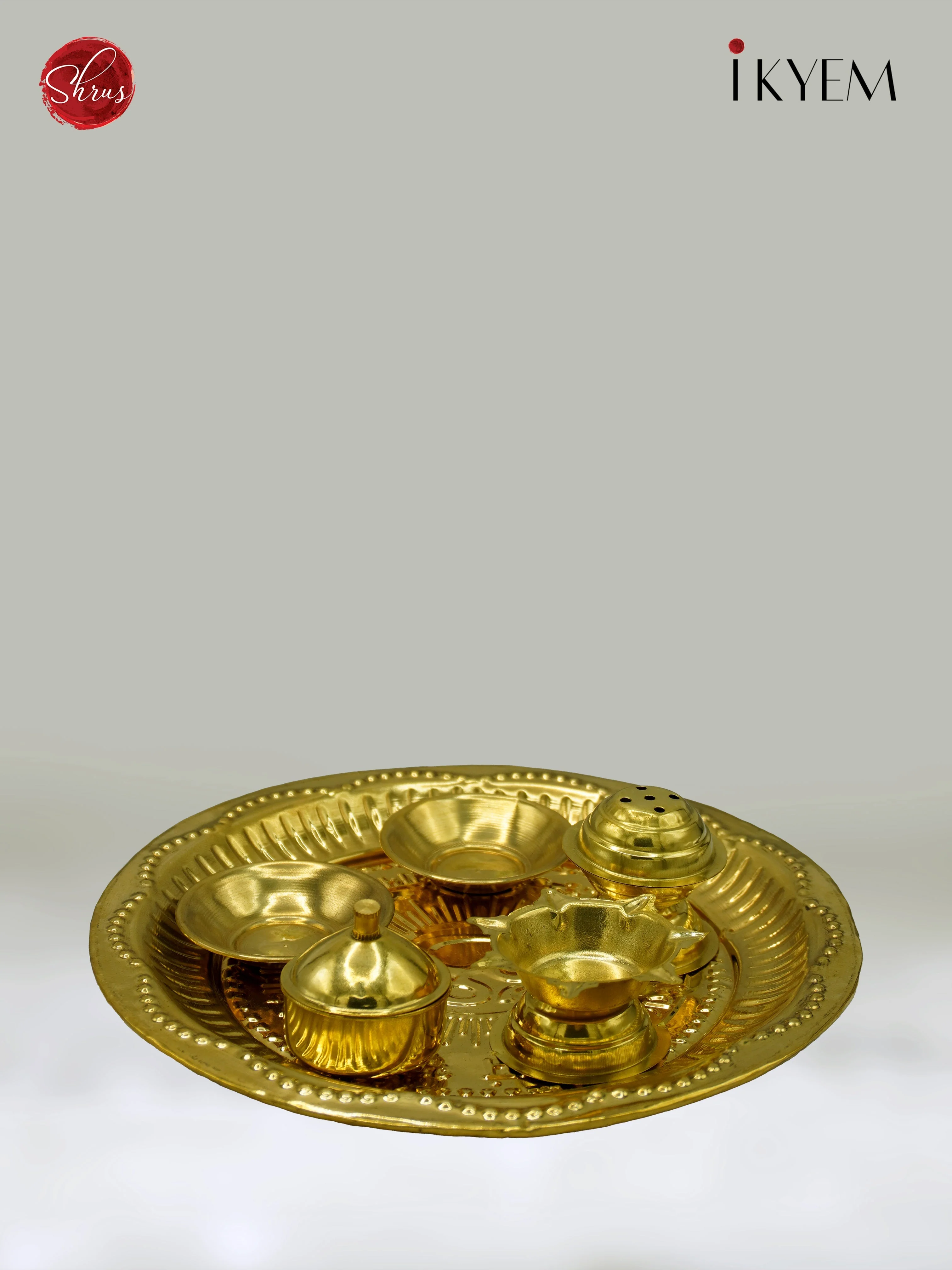 Brass Aarathi with kumkum , incense stand - Pooja Article - Image 3