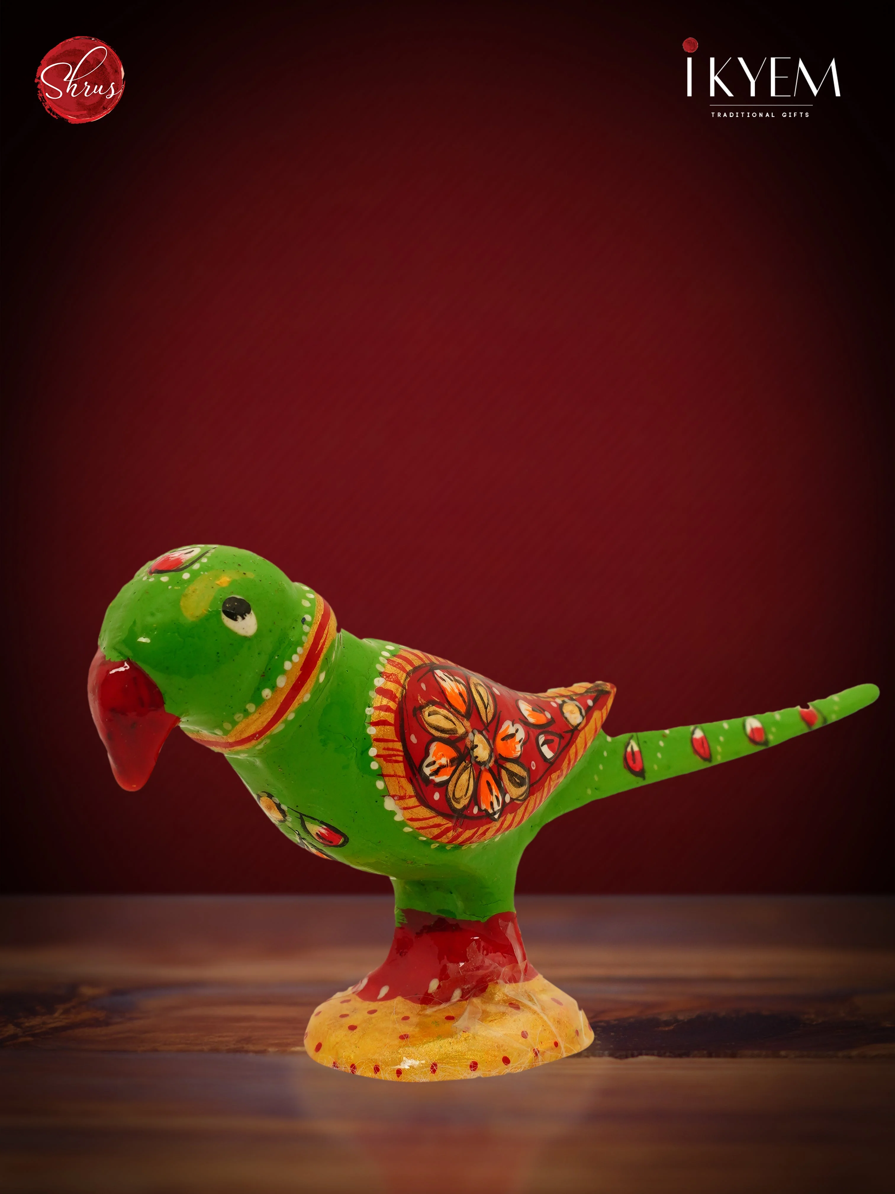 Wooden Parrot Show Case