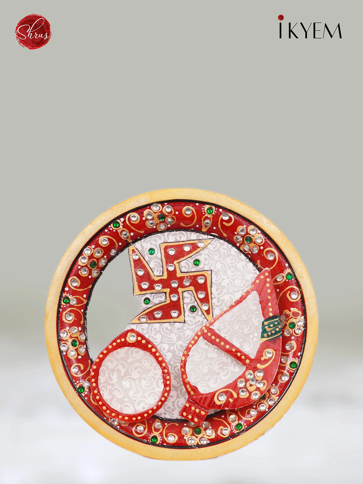 Hand painted Ceramic Kumkum plate - Return Gift