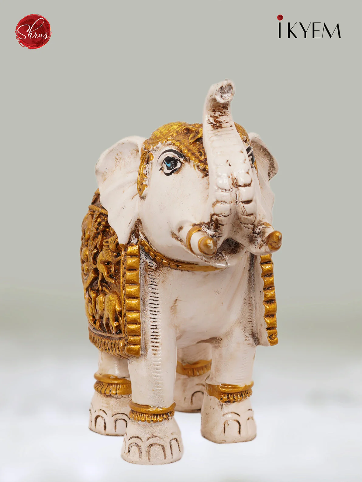 Gold Hand painted Elephant (Ceramic) - Return Gift - Image 3