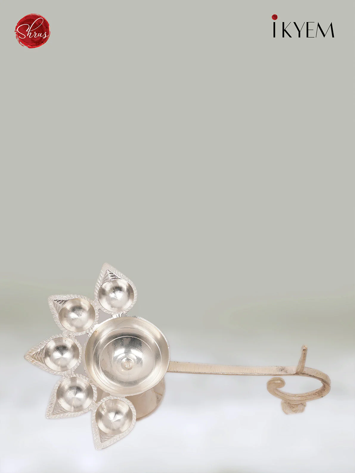 Silver Aarthi Lamp - 3 Inch - 3E26134 - Image 3