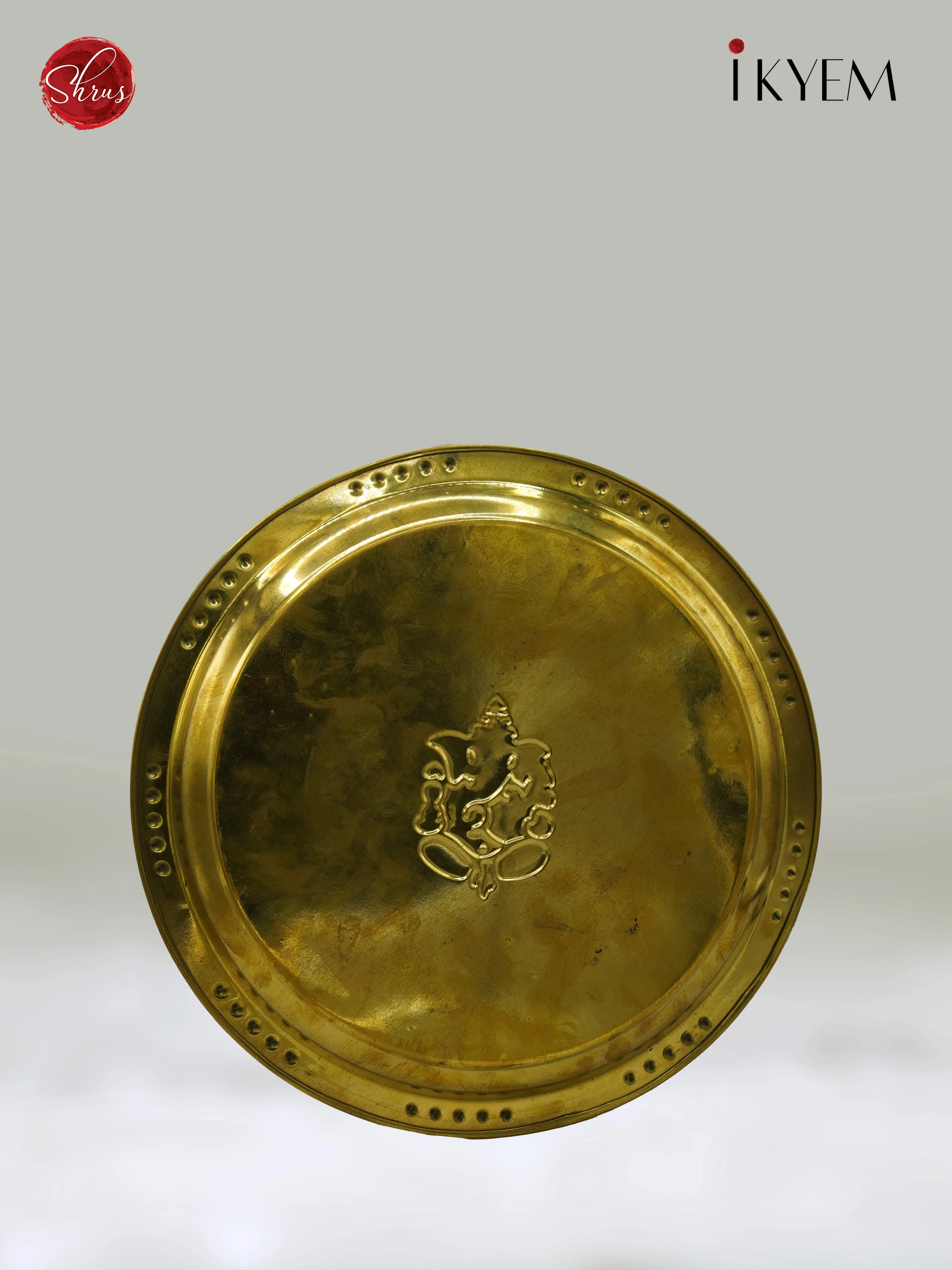 Aarathi with Kumkum Brass Plate - Pooja Article - Image 2