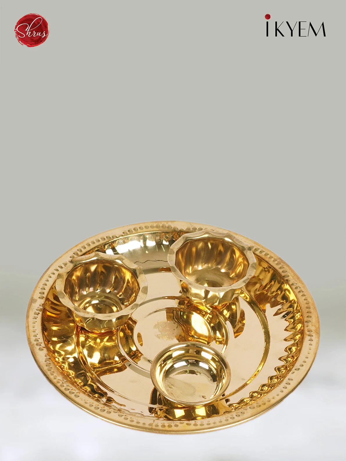 Brass Aarthi set - Pooja Article - Image 2