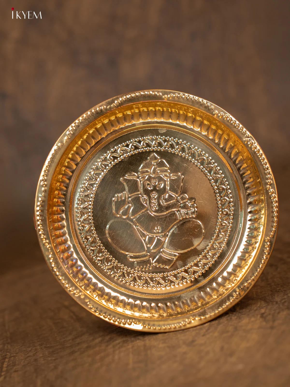 Brass Pooja Plate - Ganesha Design - 3E31060 - Image 2