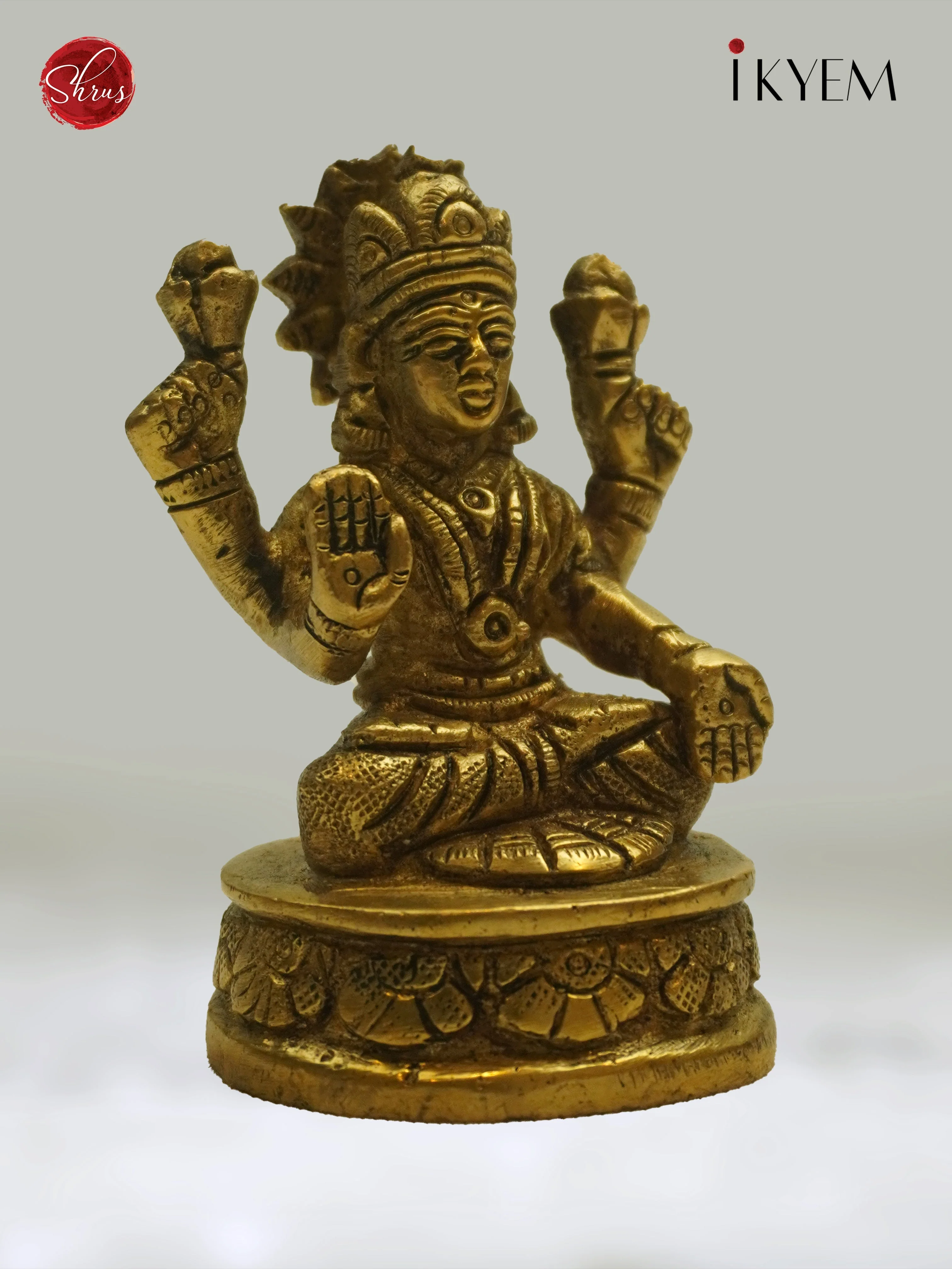 Brass Goddess Lakshmi Idol - Image 2
