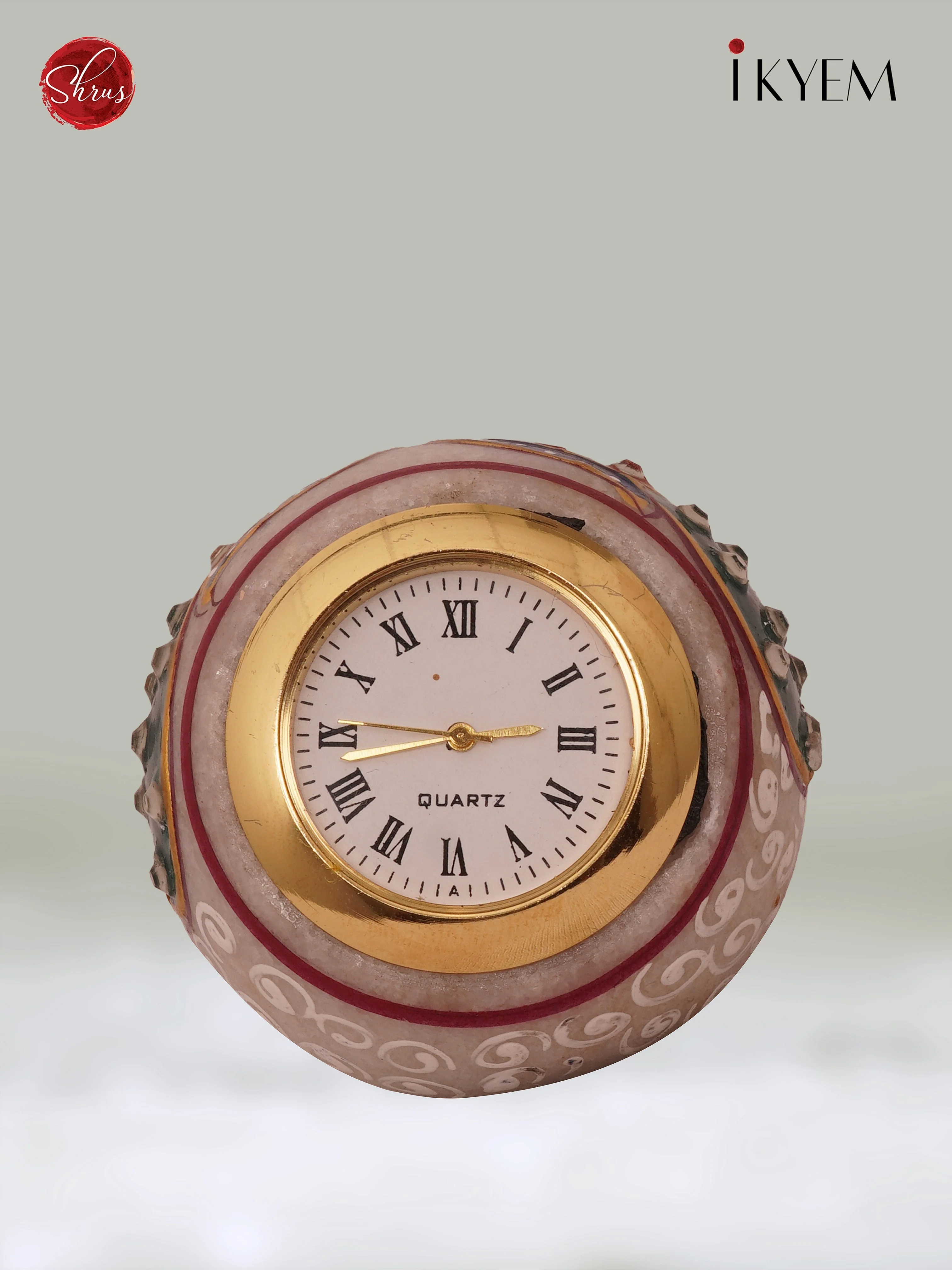 Meenakari Art Marble Desk Clock - Image 3