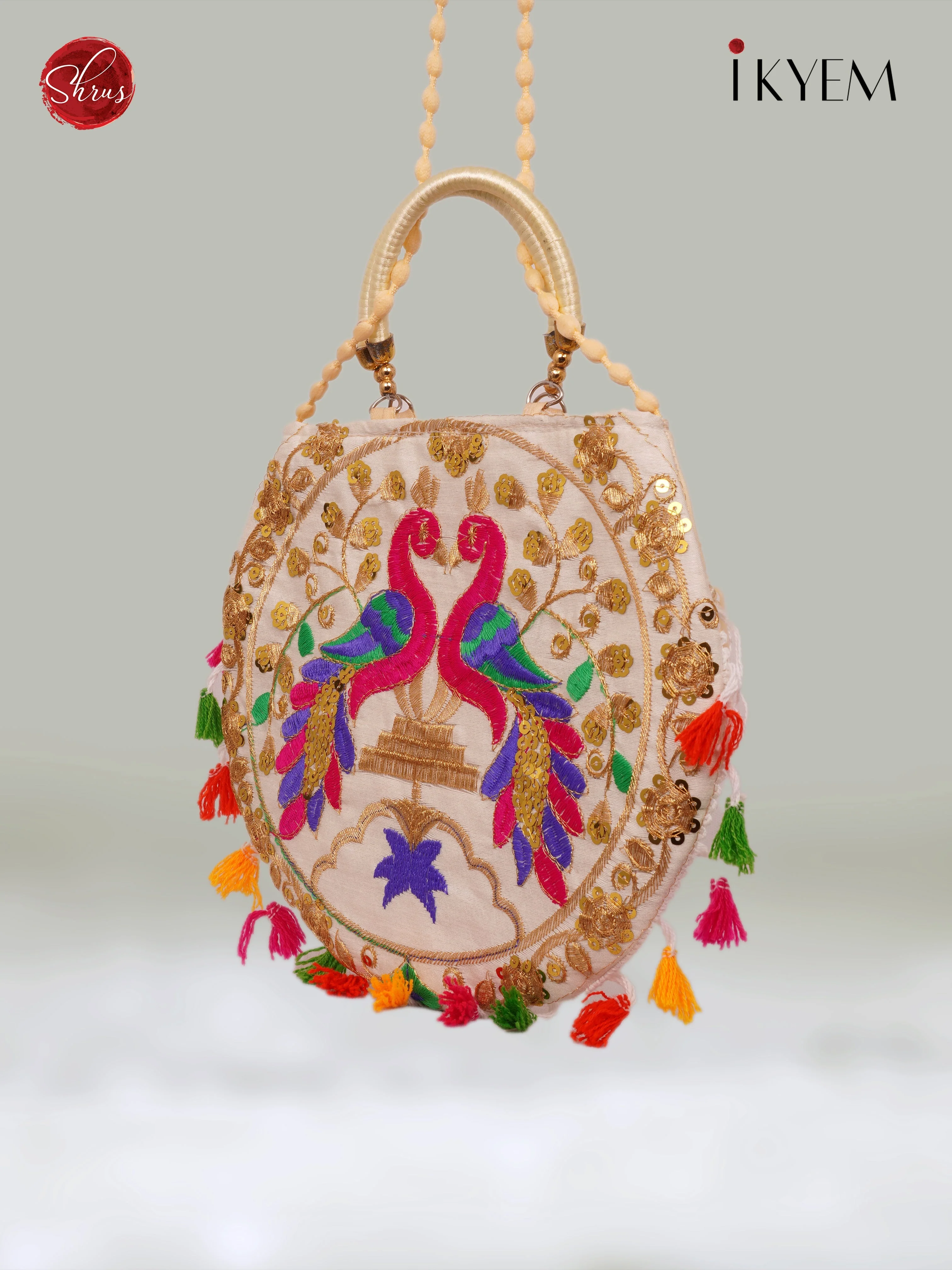 Peacock Designed Potli Bag - Image 3
