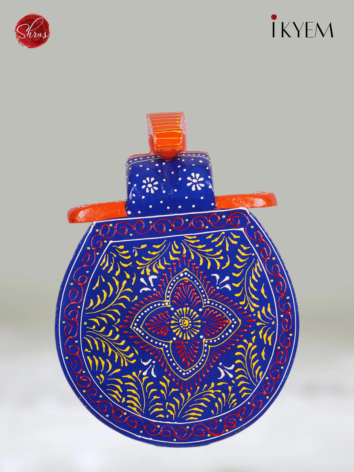 Wooden Hand Painted Elephant Stool - 12 Inch -3I08265 - Image 3