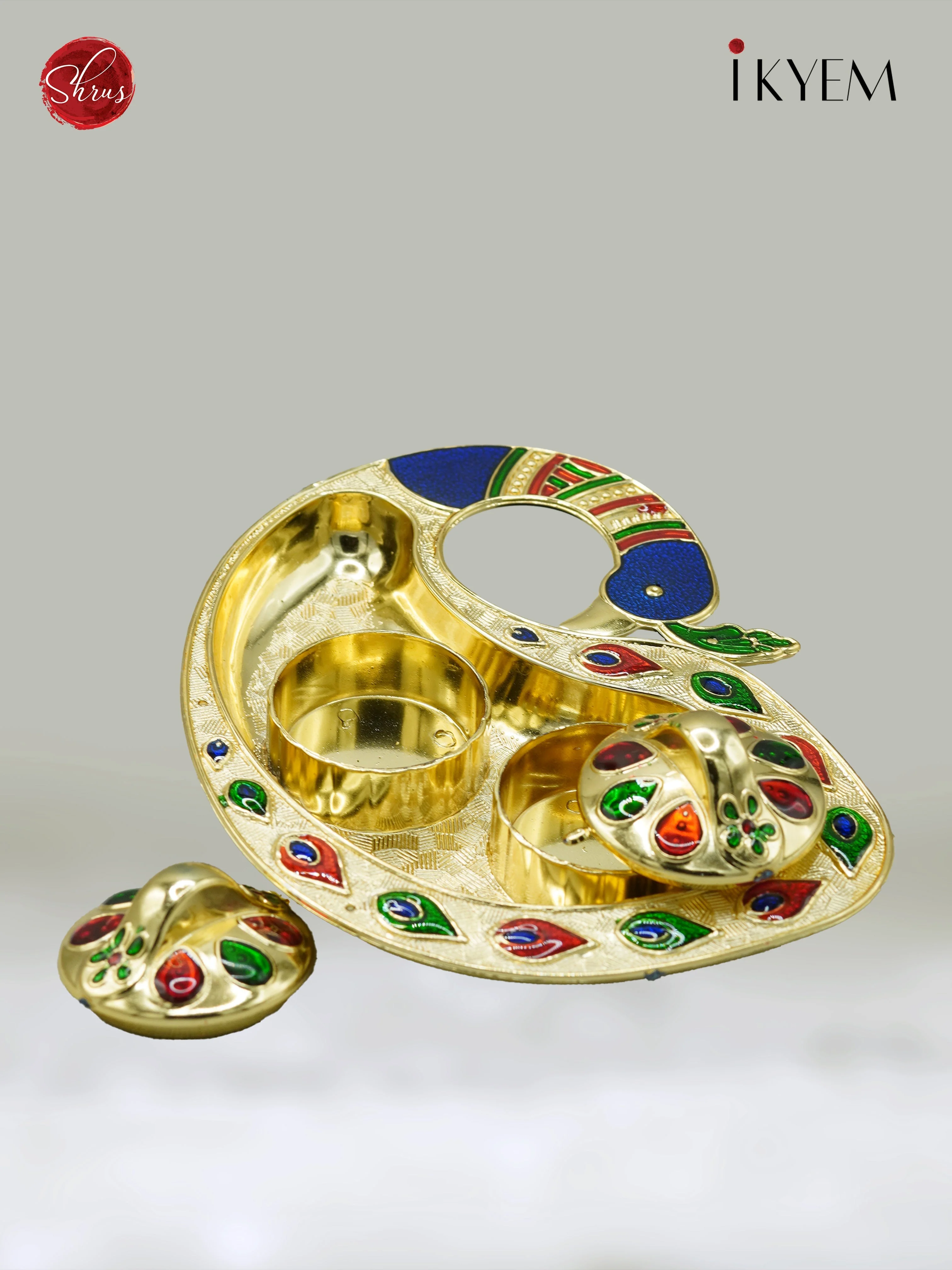 Peacock Meenakari Kumkum Holder - Return Gift
