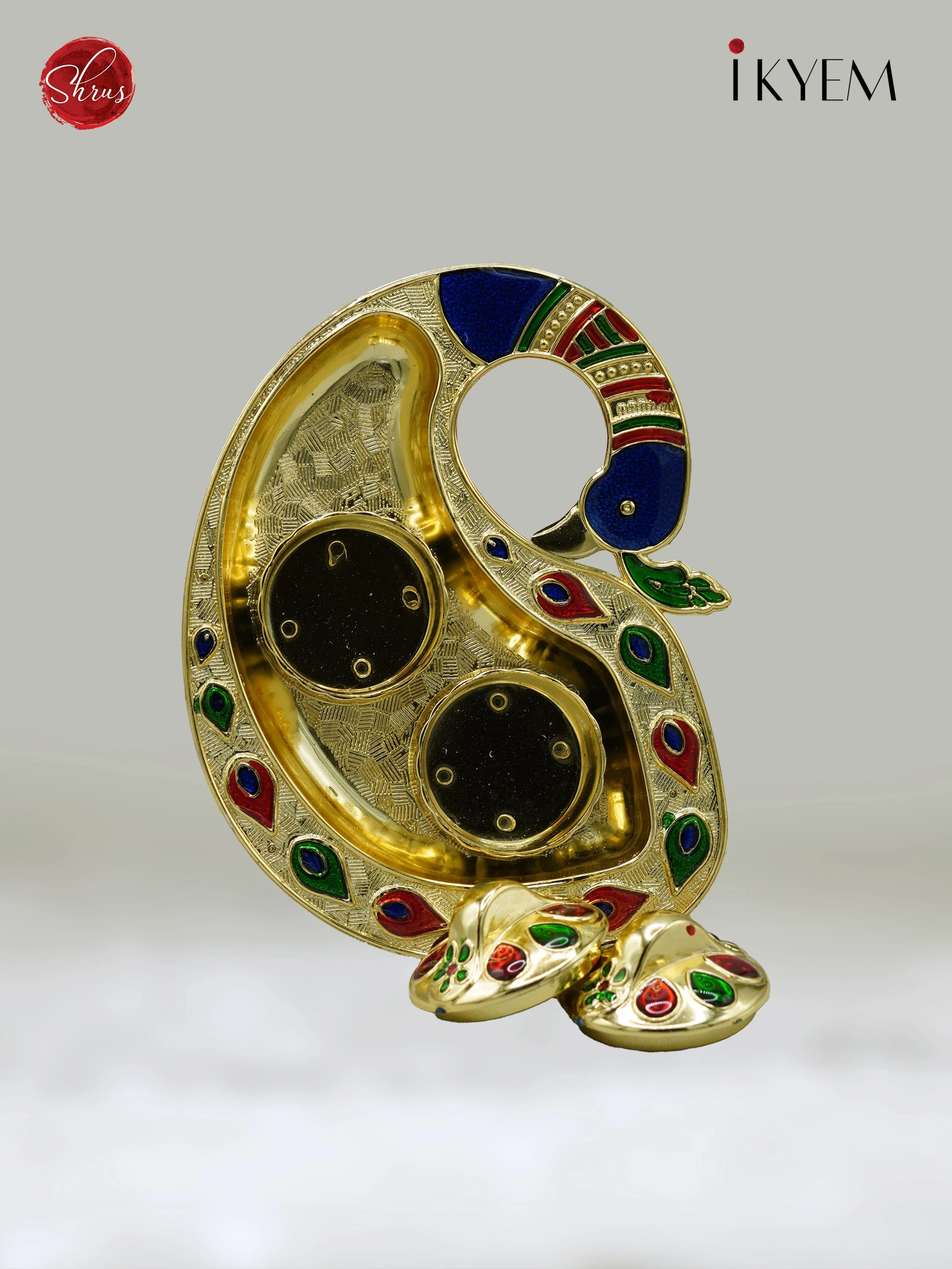 Peacock Meenakari Kumkum Holder - Return Gift - Image 2