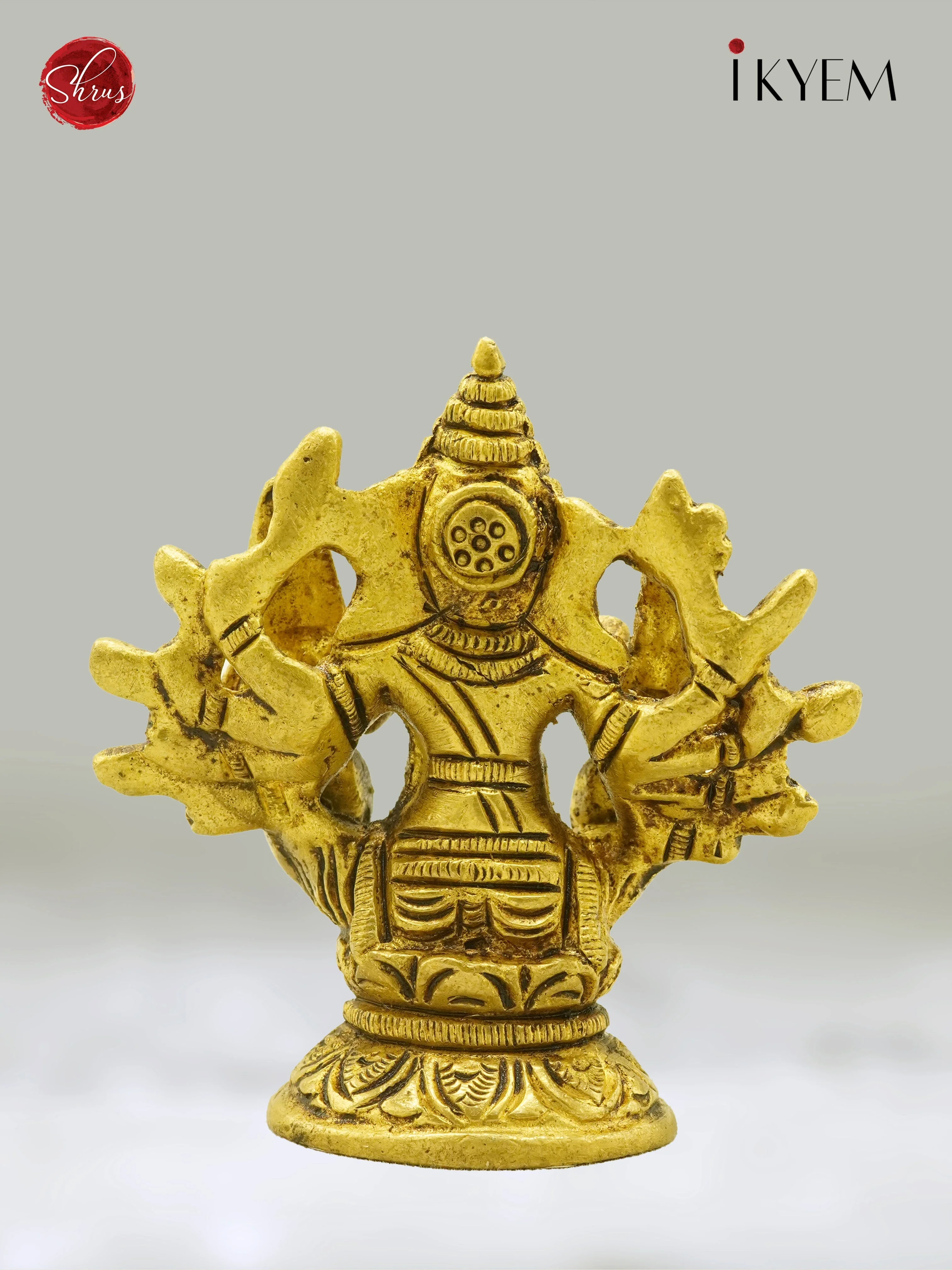 Riddhi Siddhi Ganesh Brass Idol - Image 4