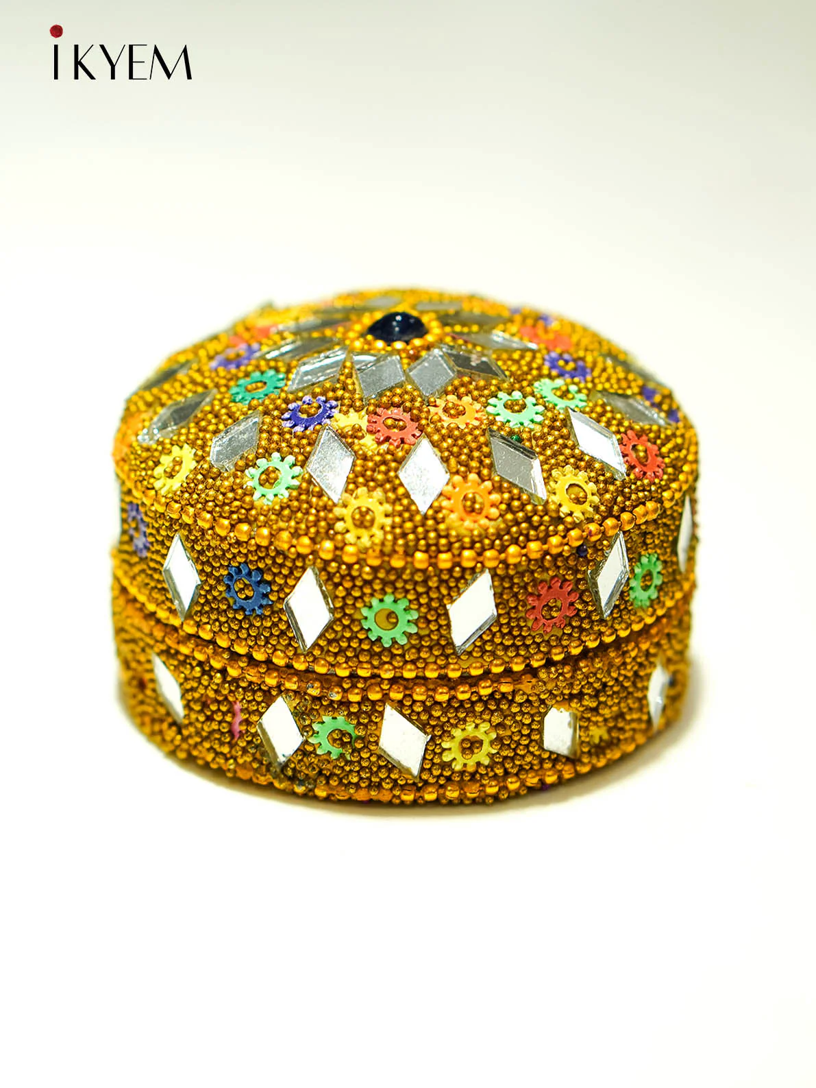 Storage 3 box set with golden beads, mirror