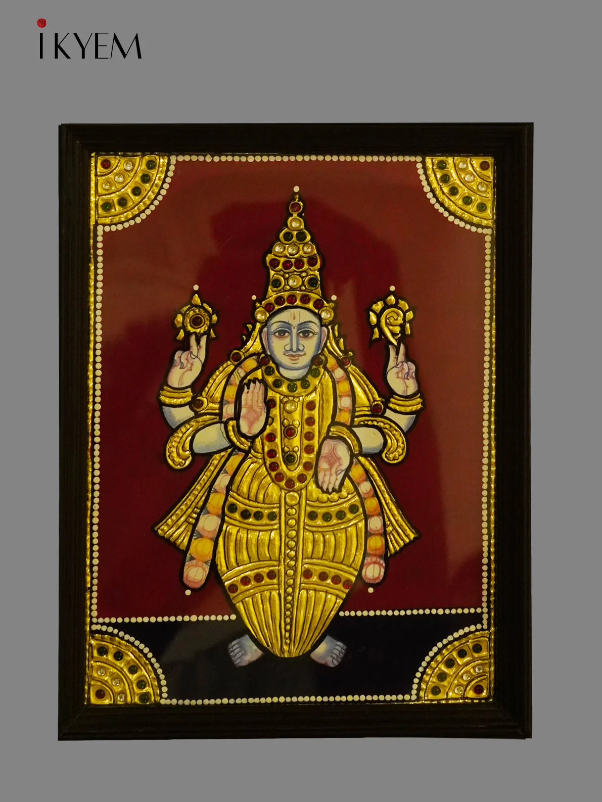 DASAVATHAARAM (10 INCARNATIONS OF LORD VISHNU) ACRYLIC HAND PAINTING WITH TEAK WOOD FRAMING & GOLD FOIL WORK - Image 10
