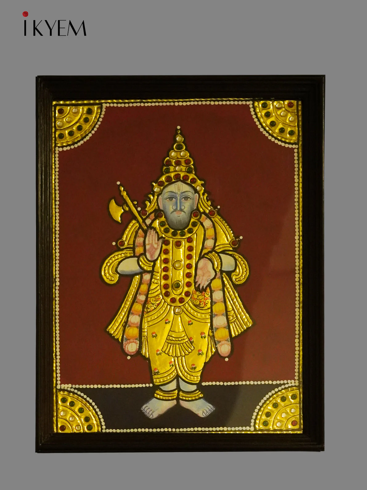 DASAVATHAARAM (10 INCARNATIONS OF LORD VISHNU) ACRYLIC HAND PAINTING WITH TEAK WOOD FRAMING & GOLD FOIL WORK - Image 12