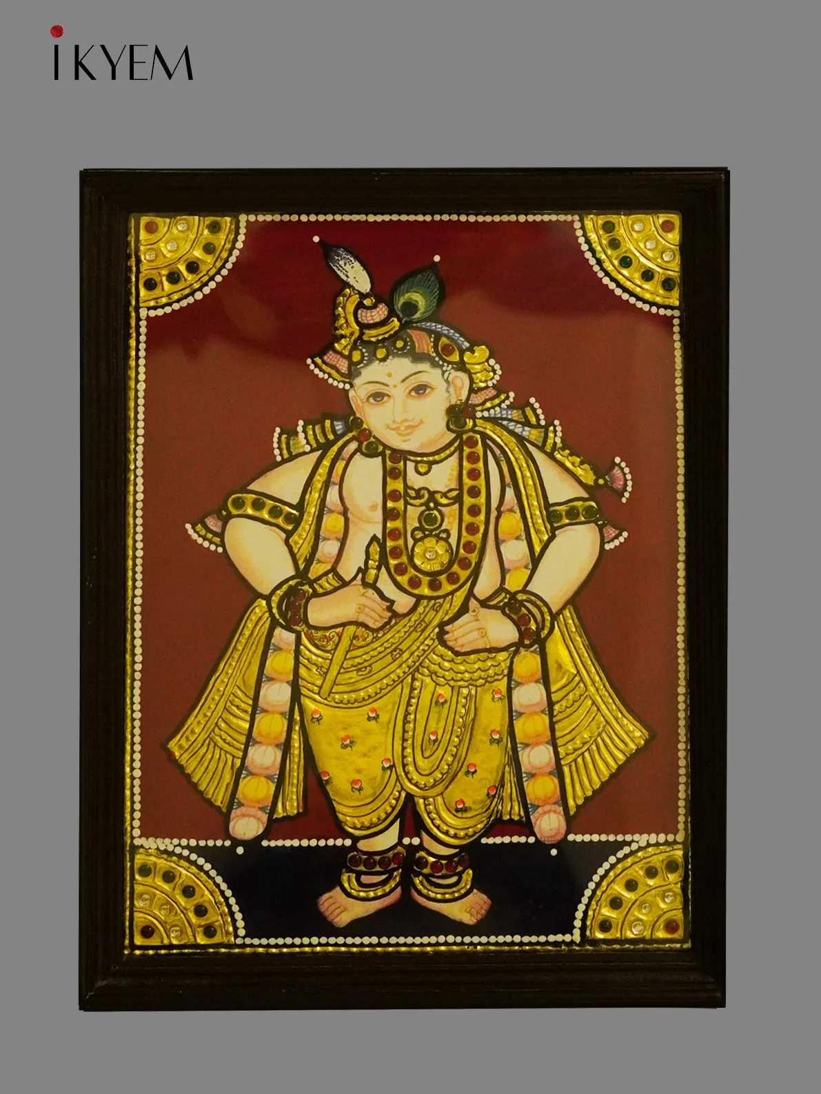 DASAVATHAARAM (10 INCARNATIONS OF LORD VISHNU) ACRYLIC HAND PAINTING WITH TEAK WOOD FRAMING & GOLD FOIL WORK - Image 5