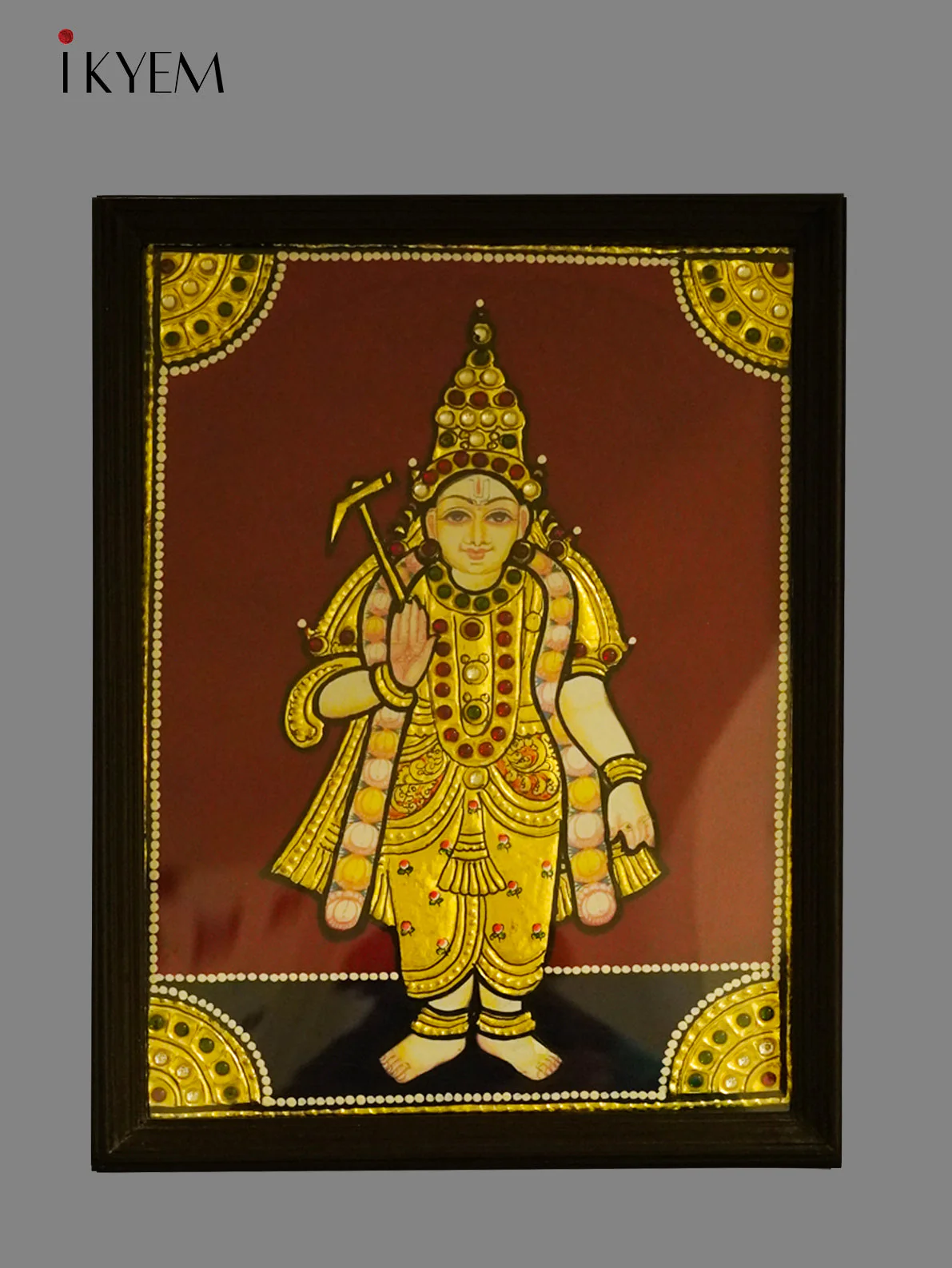 DASAVATHAARAM (10 INCARNATIONS OF LORD VISHNU) ACRYLIC HAND PAINTING WITH TEAK WOOD FRAMING & GOLD FOIL WORK - Image 6