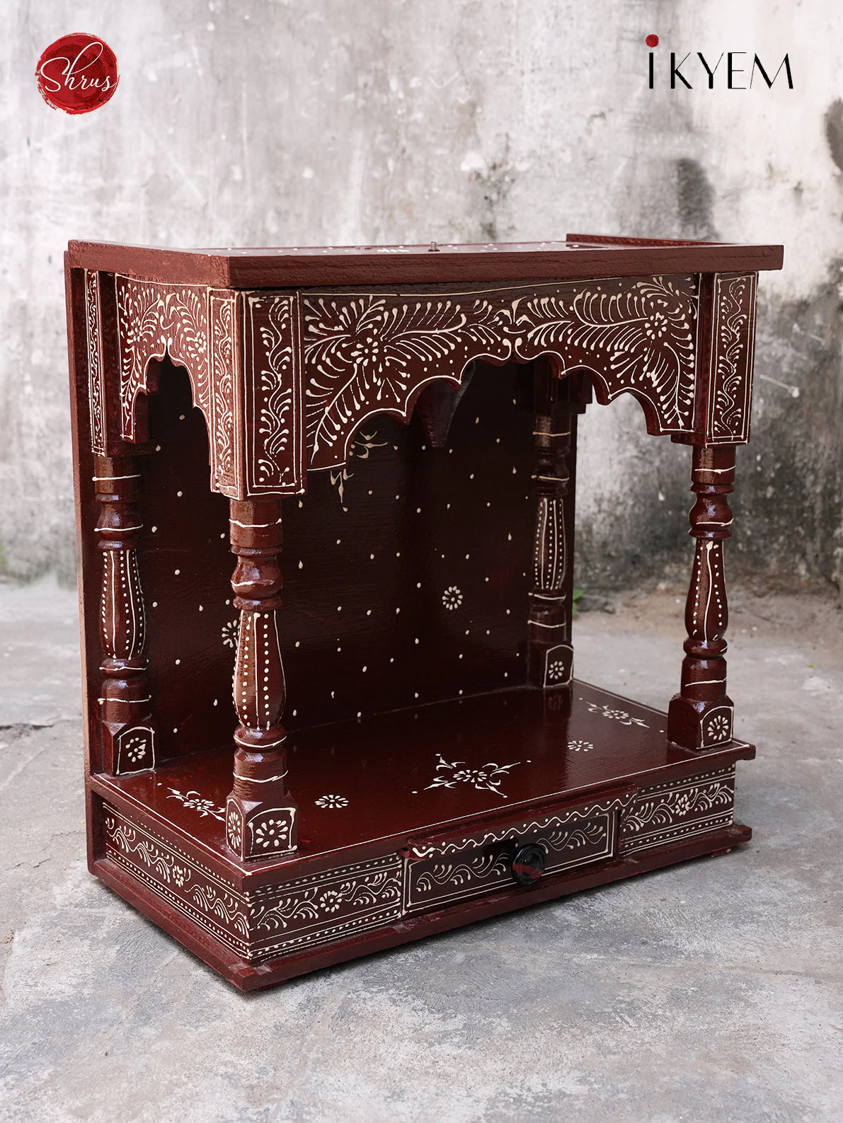 Wooden Hand painted Pooja Mantap - Pooja Article - Image 2
