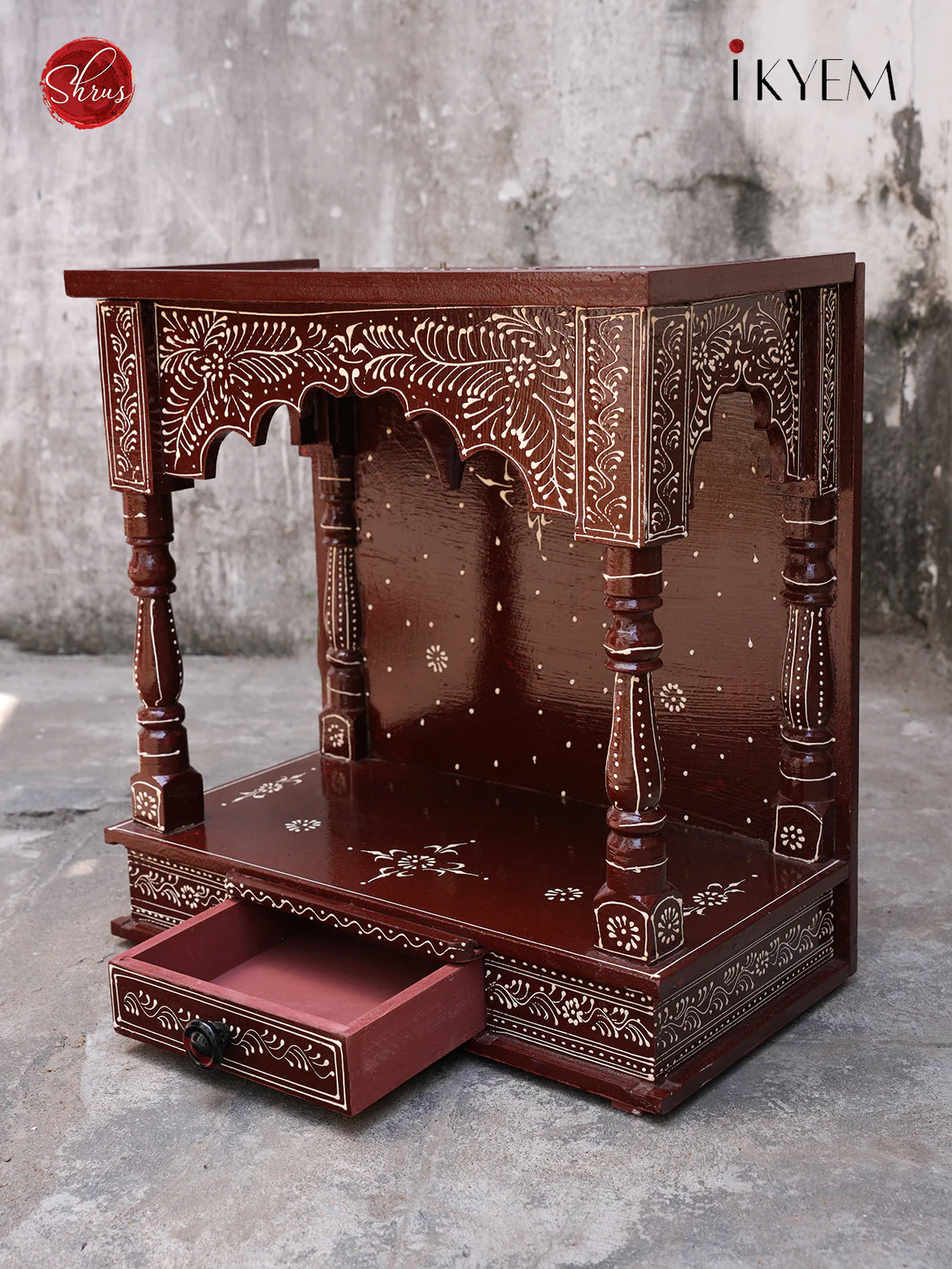 Wooden Hand painted Pooja Mantap - Pooja Article - Image 3