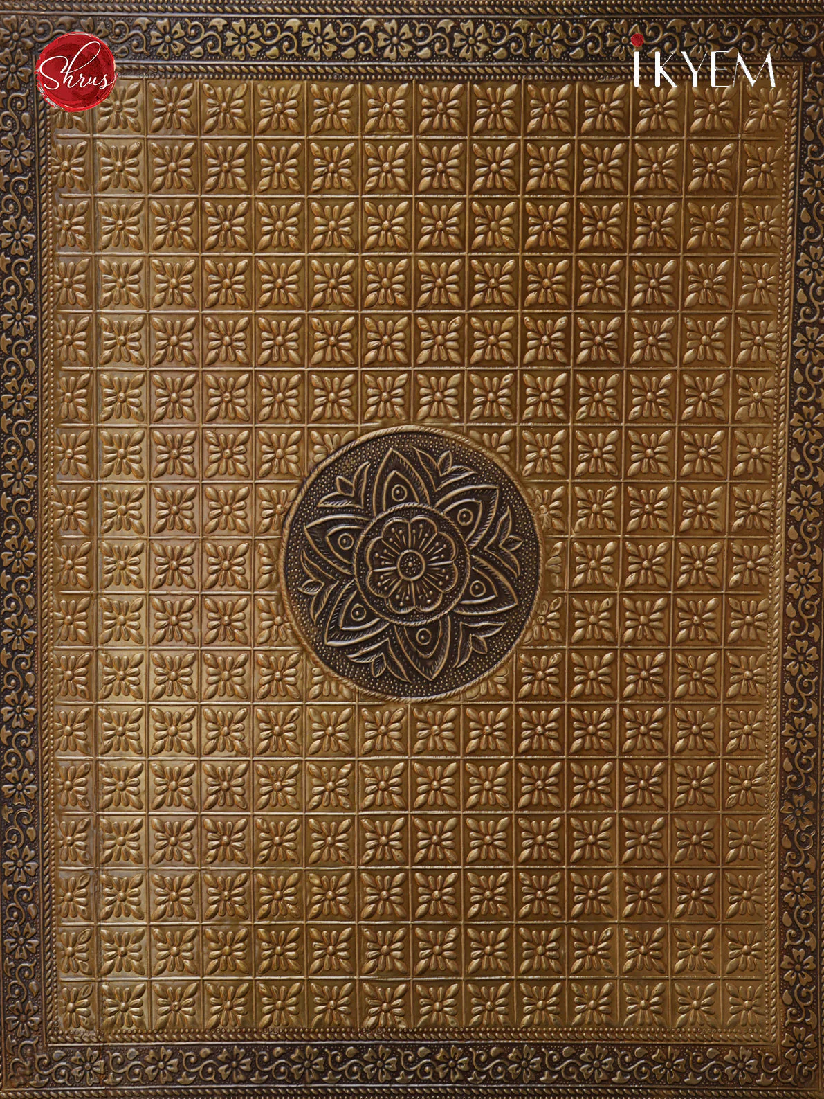 WOODEN CHAIR WITH BRASS EMBELLISHMENTS - Image 4