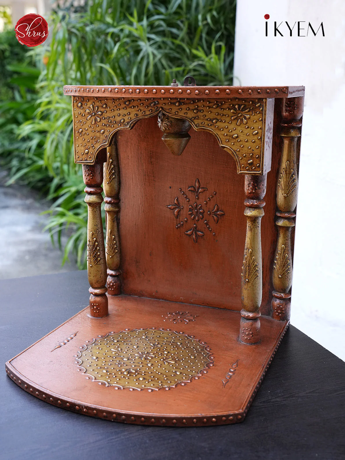 Wooden Hand painted Pooja Mantap - Pooja Article - Image 2