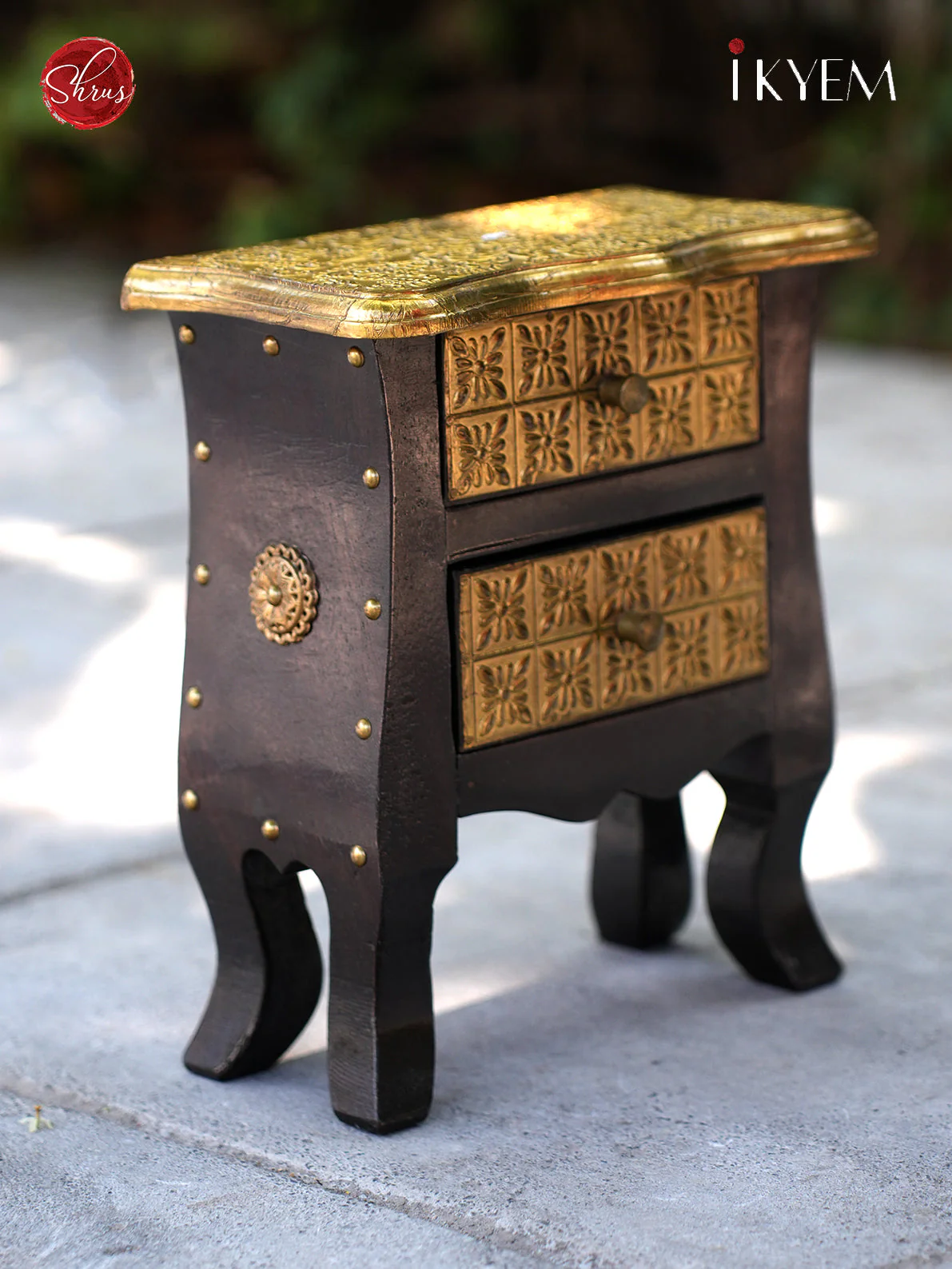 Brass Wooden Drawer with Antique finishing - Image 3