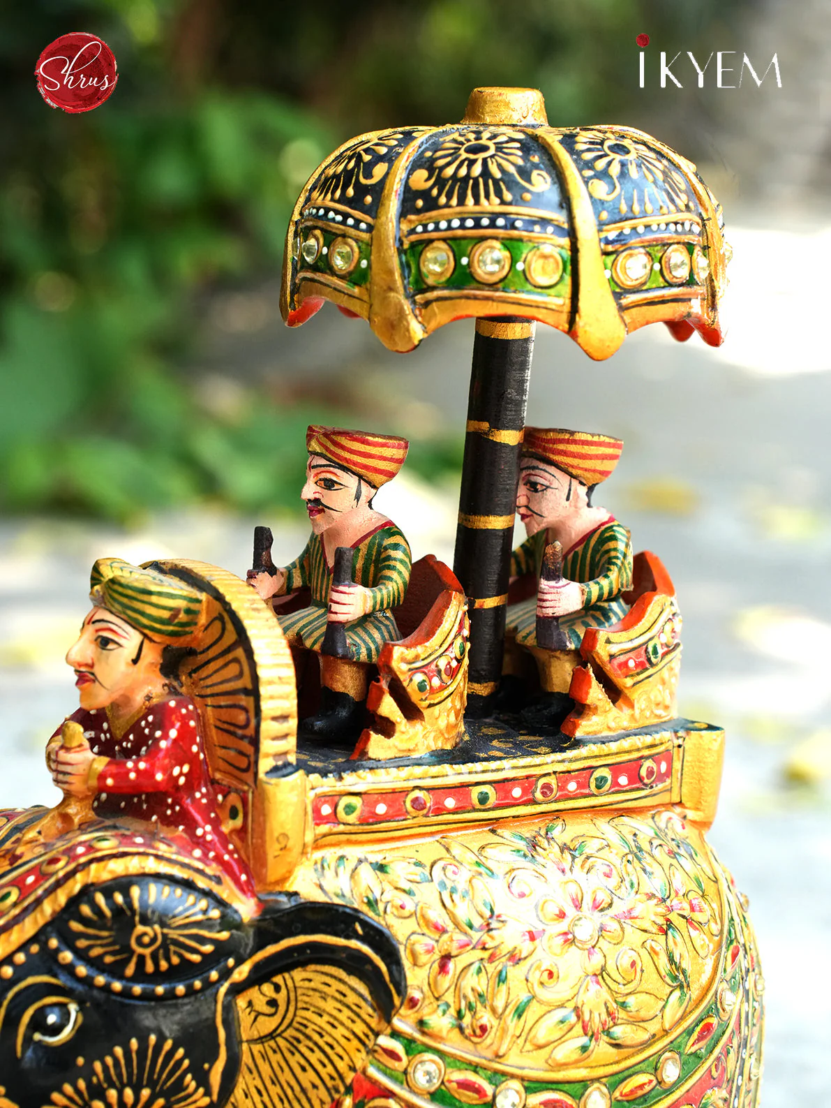 Hand painted ambari wooden Elephant - Return gift - Image 4