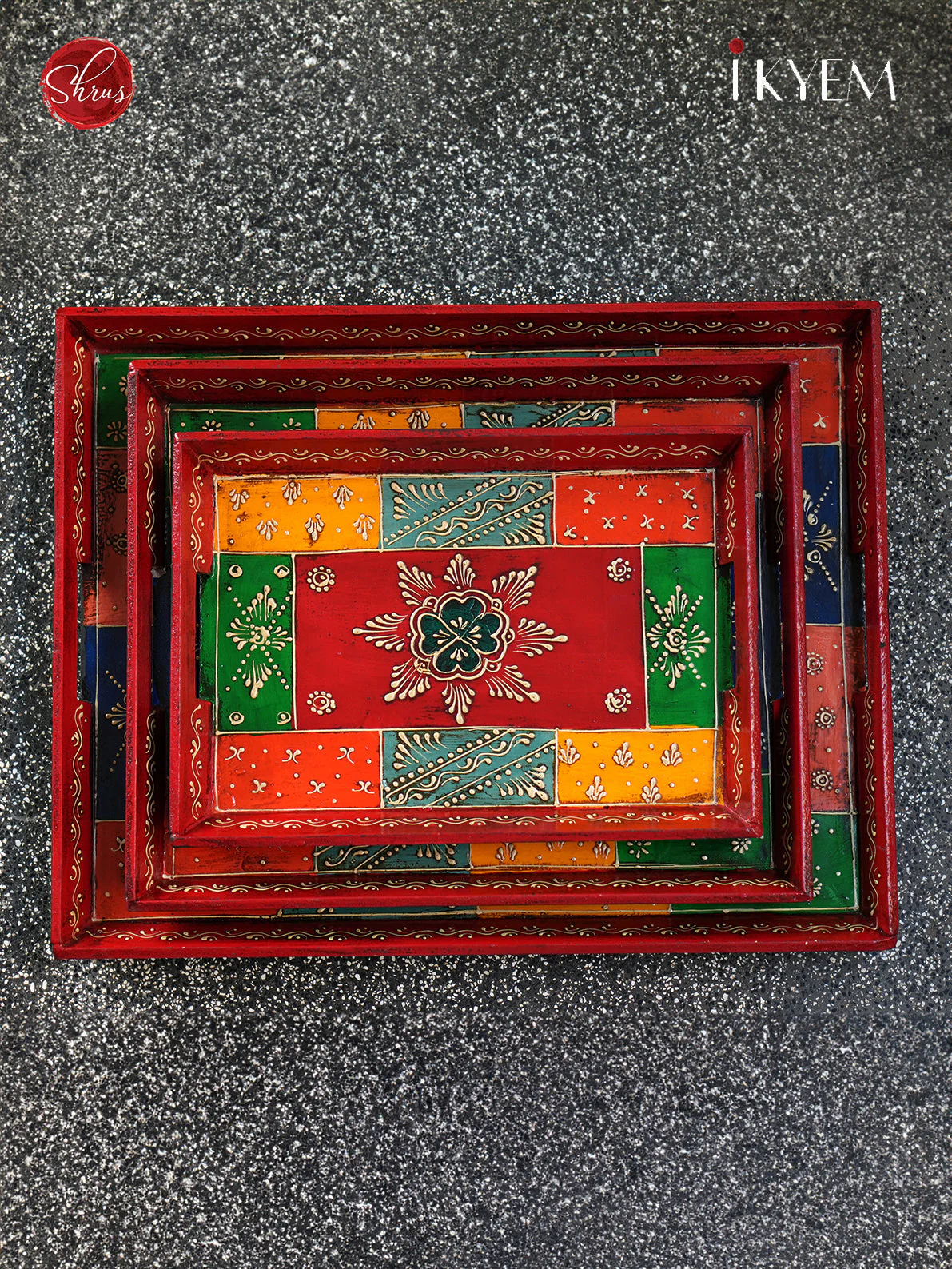 Handpainted wooden trays - Image 2