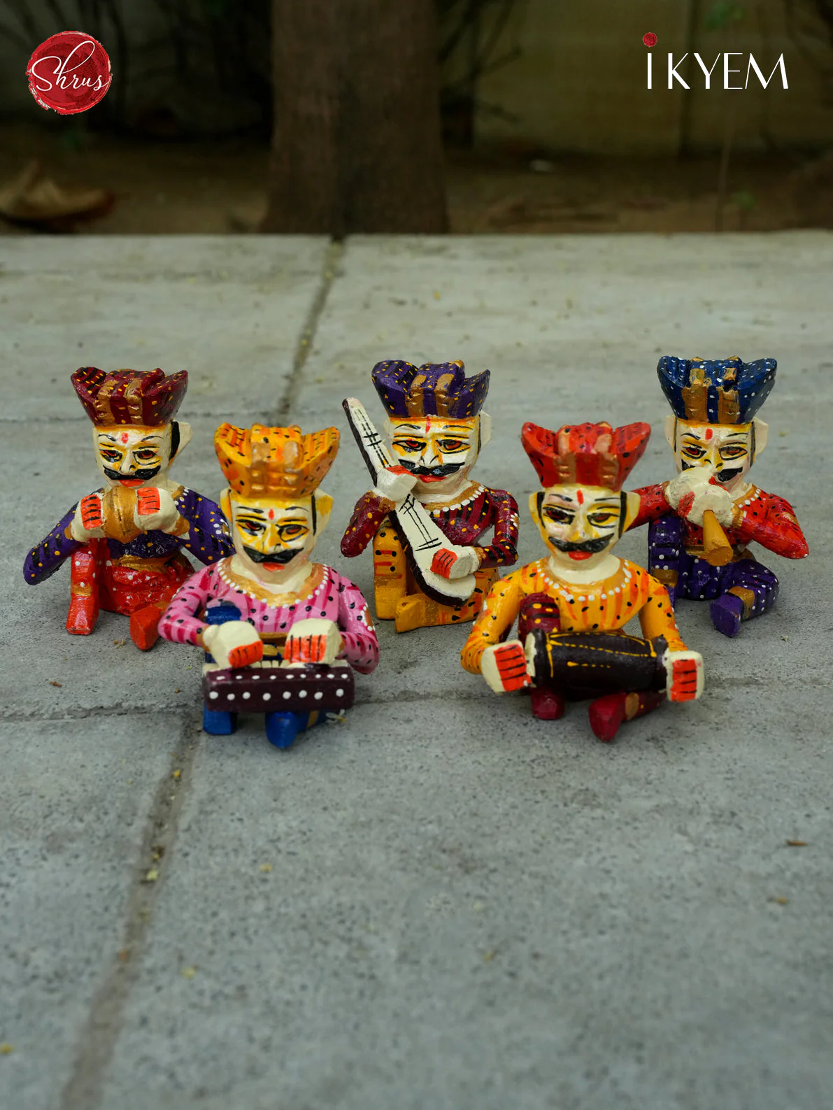 Handpainted Rajastani Babla Musician Dolls Set - Image 2