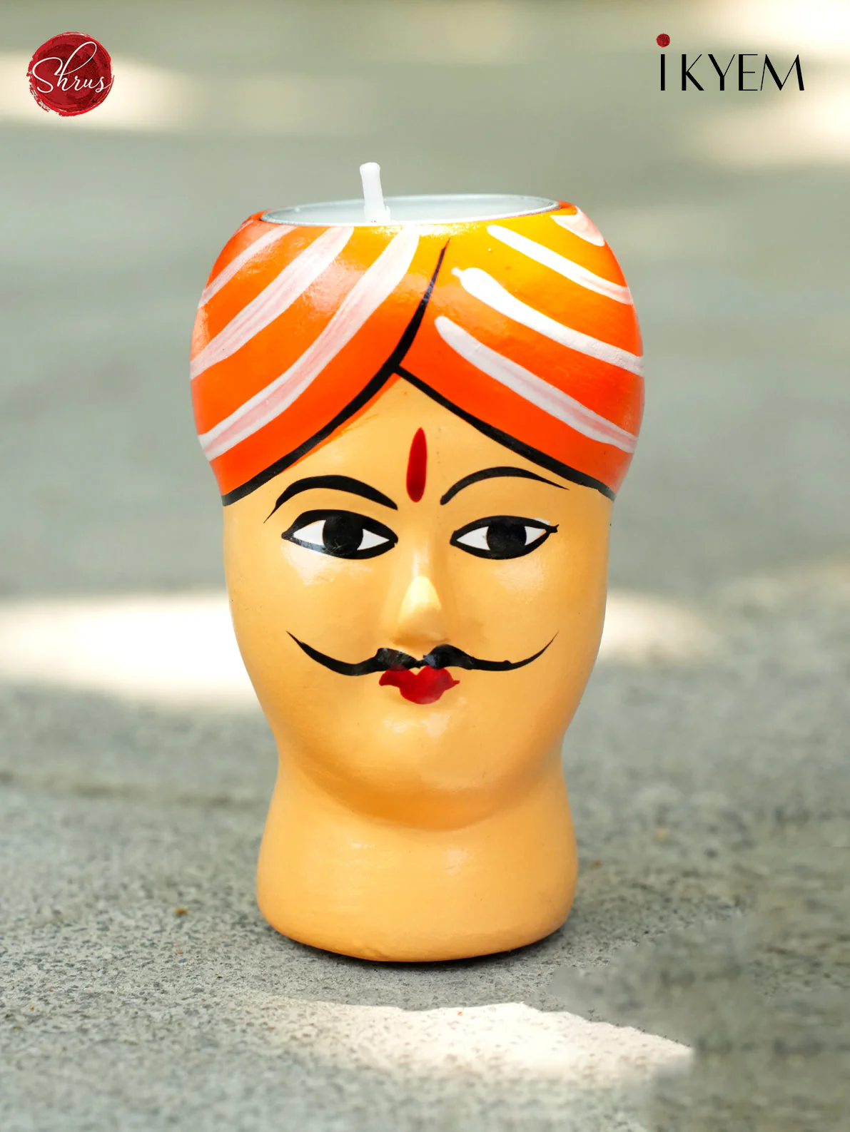 Clay Hand painted Doll Candle