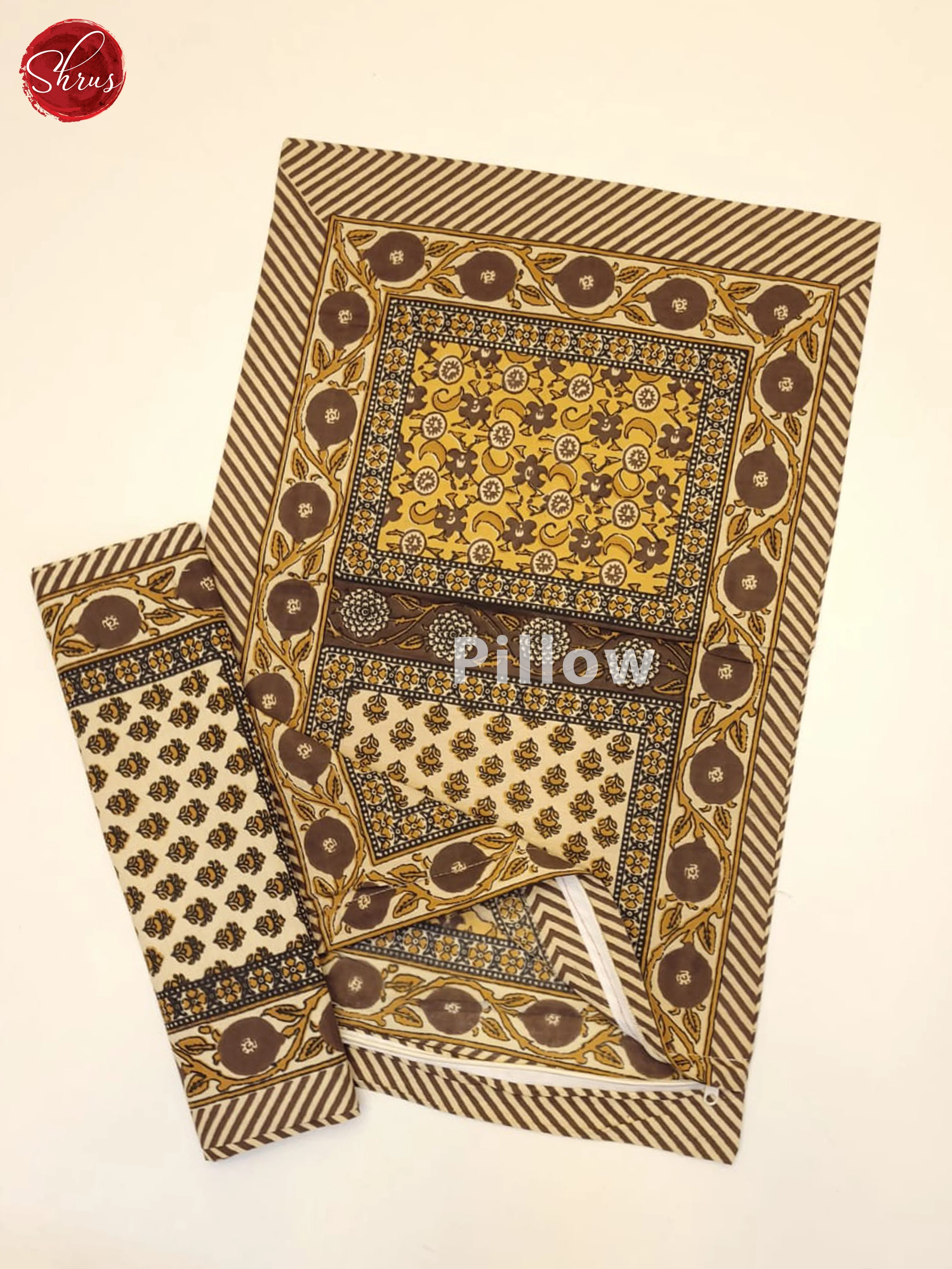 Brown & Mustard - Jaipuri Printed Double Bed Spread - Image 3