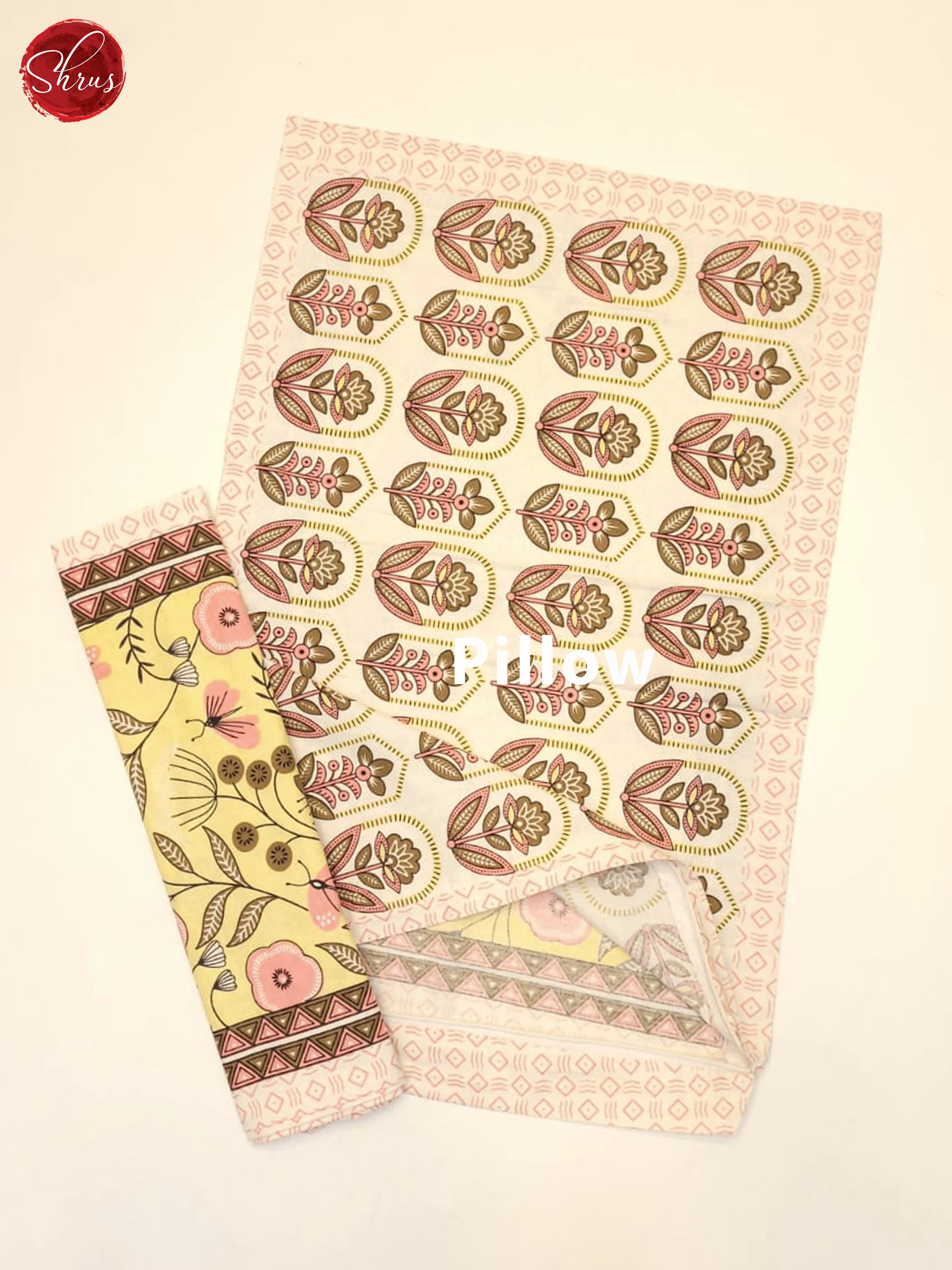 Yellow & Cream- Jaipuri Printed Double Bed Spread - Image 3