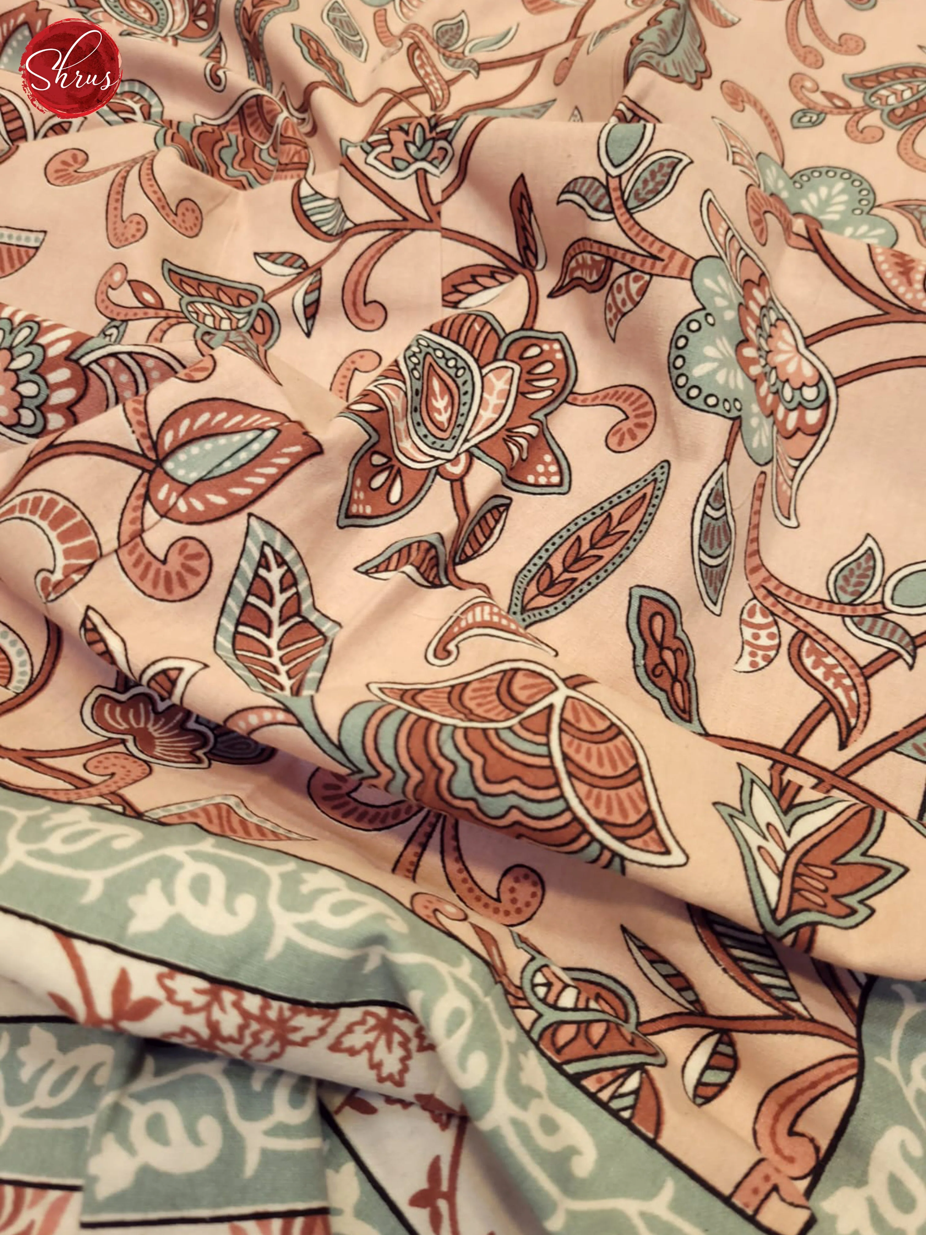 Dusty Pink & Cream - Jaipuri Printed Double Bed Spread