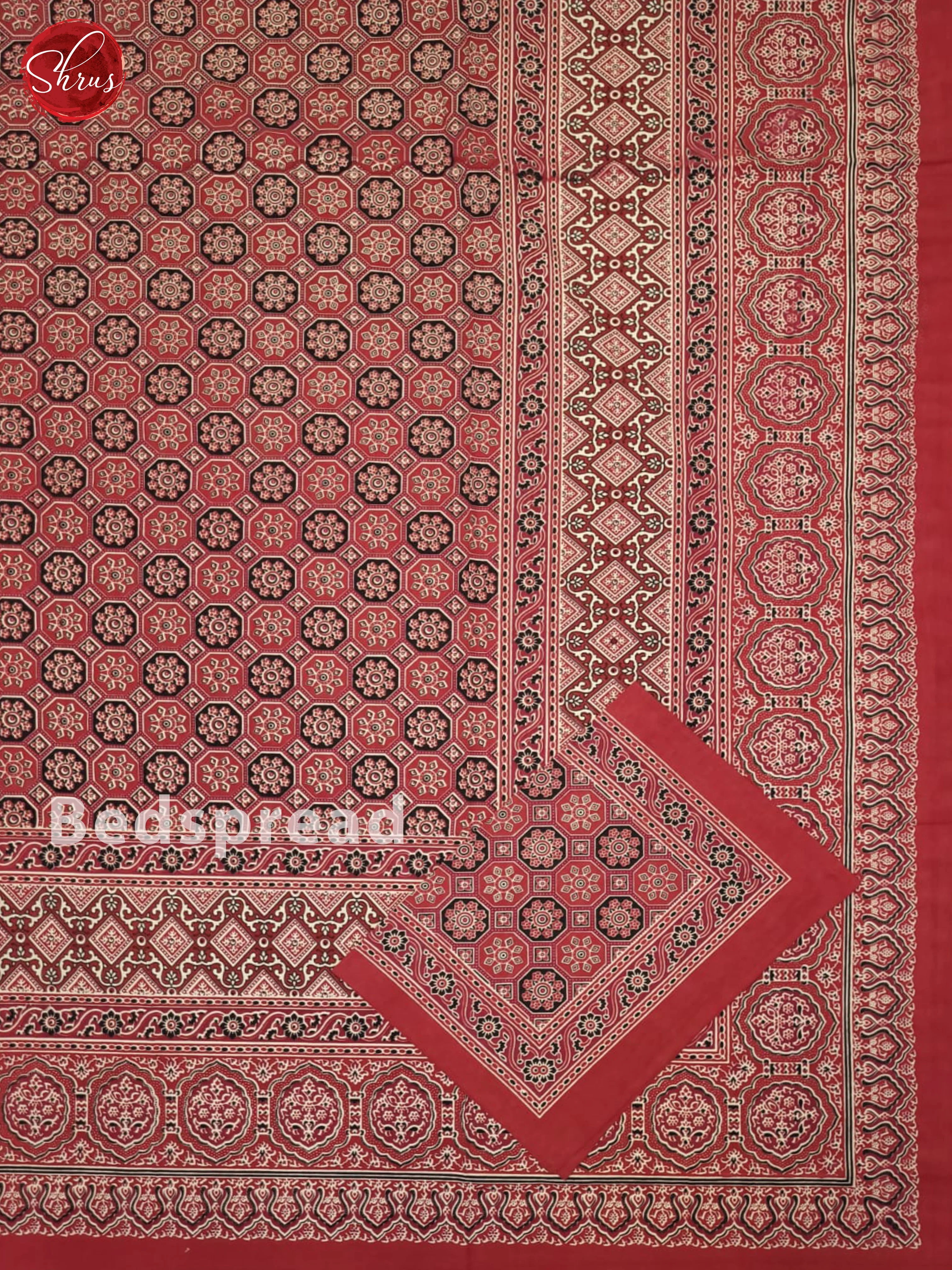 Red & Black - Jaipuri Printed Double Bed Spread - Image 2