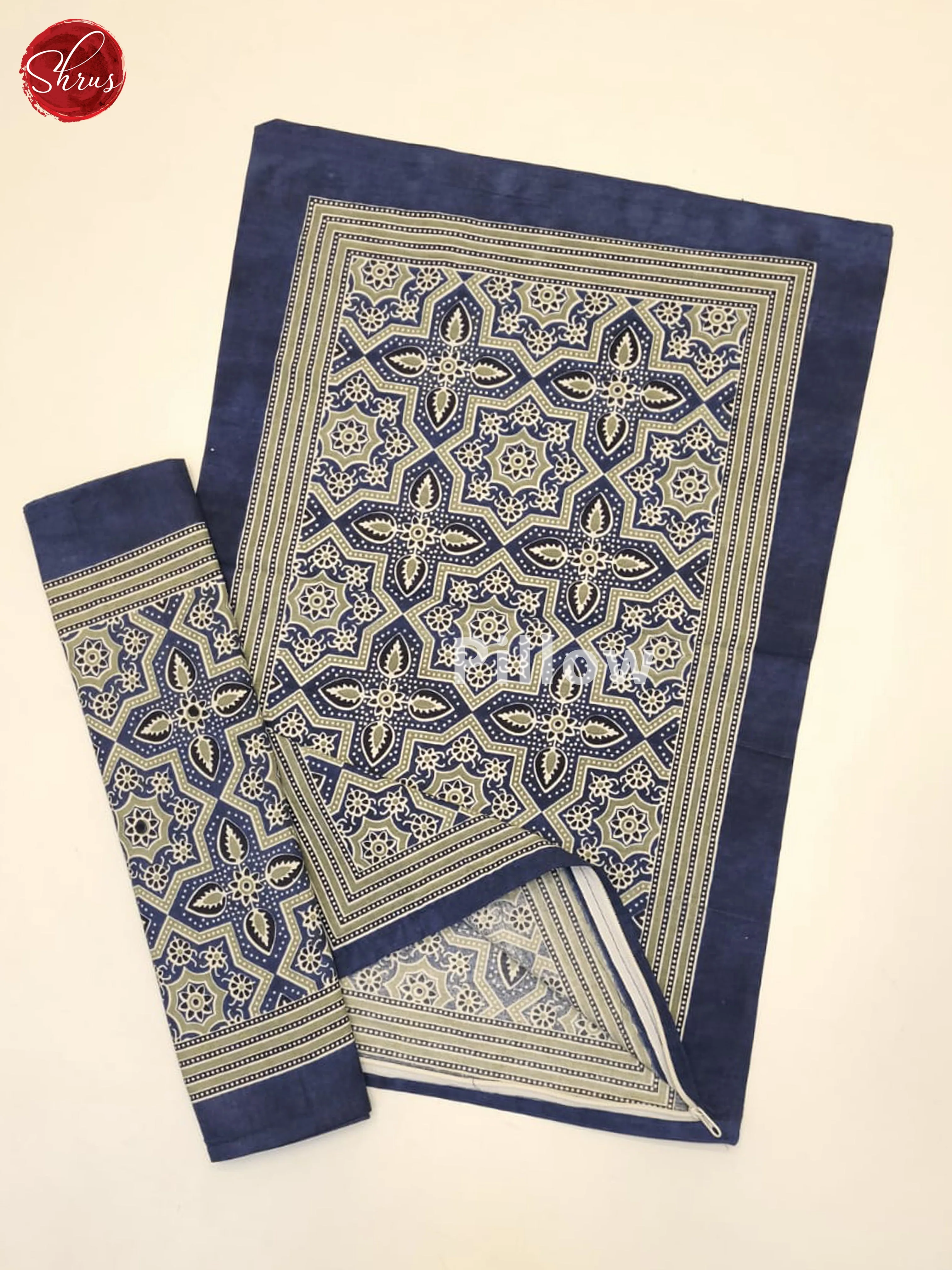 Blue & Green- Jaipuri Printed Double Bed Spread - Image 3