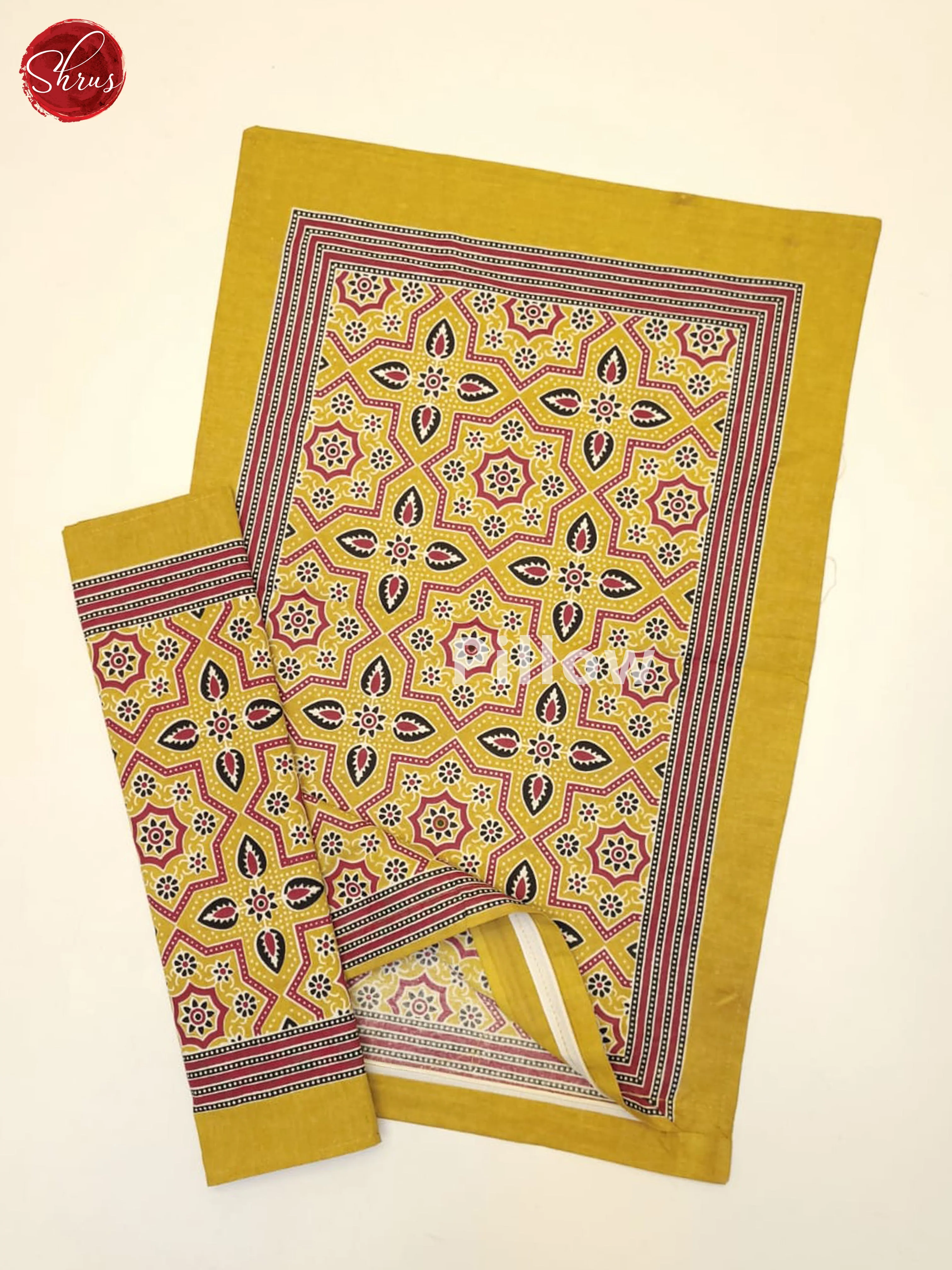 Mustard & Red - Jaipuri Double Printed Bed Spread - Image 3