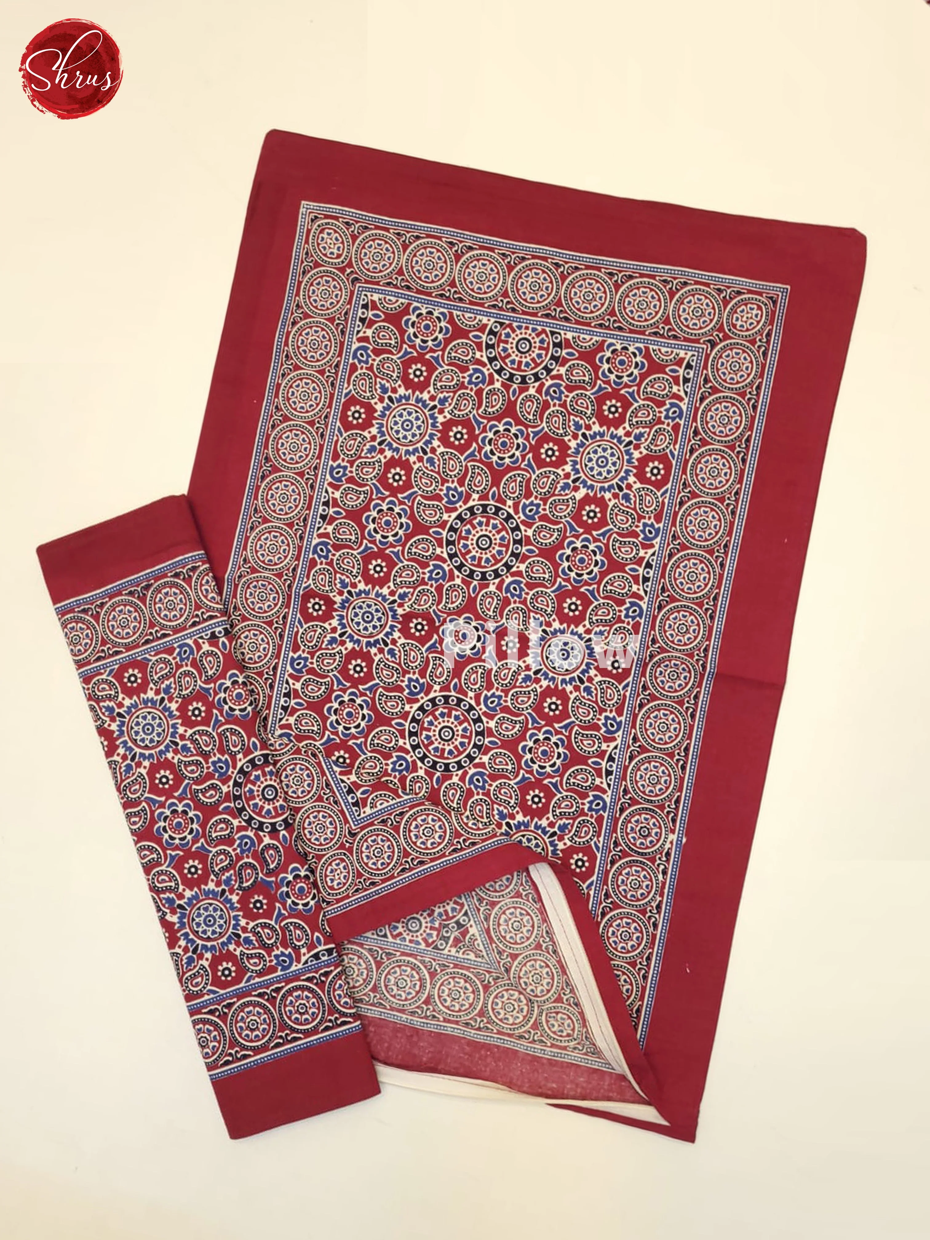 Red & Blue - Jaipuri Printed Double Bed Spread - Image 3