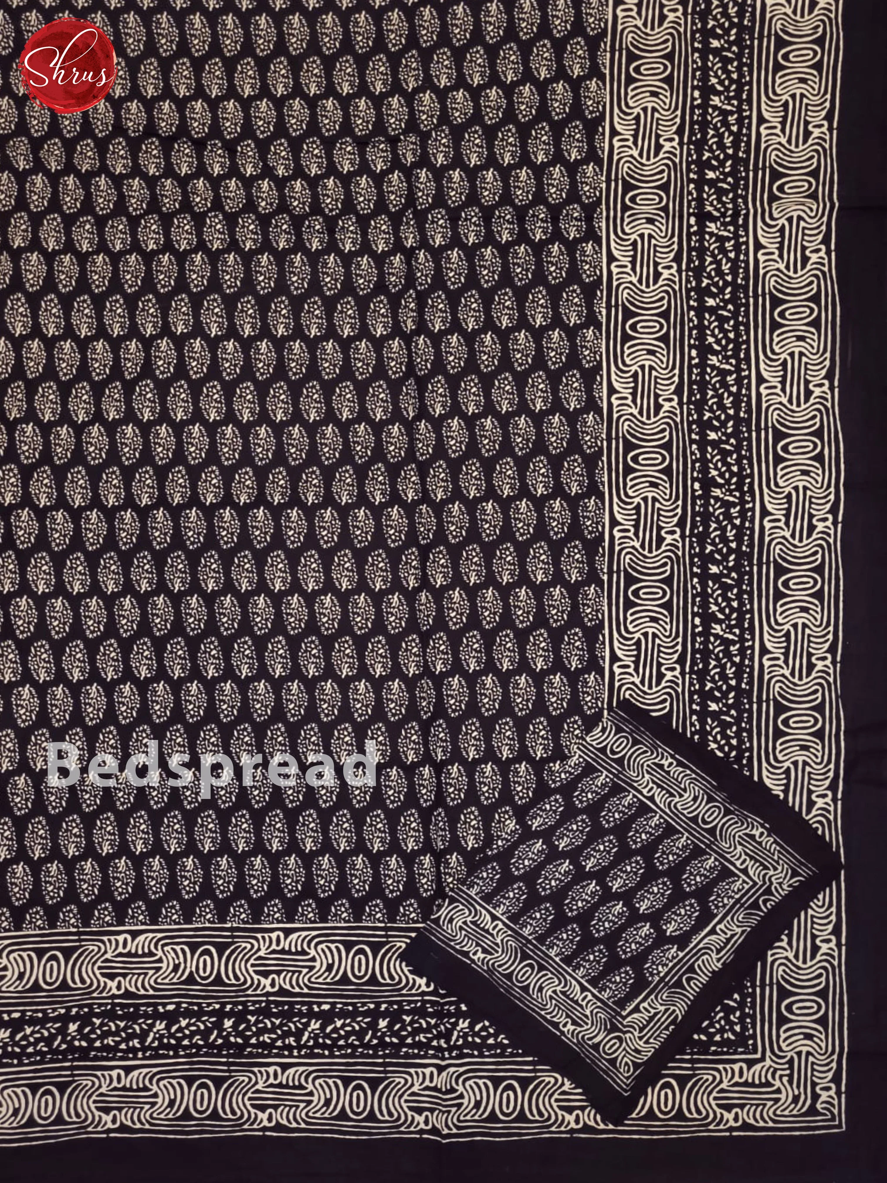 Black- Jaipuri Printed Double Bed Spread - Image 2