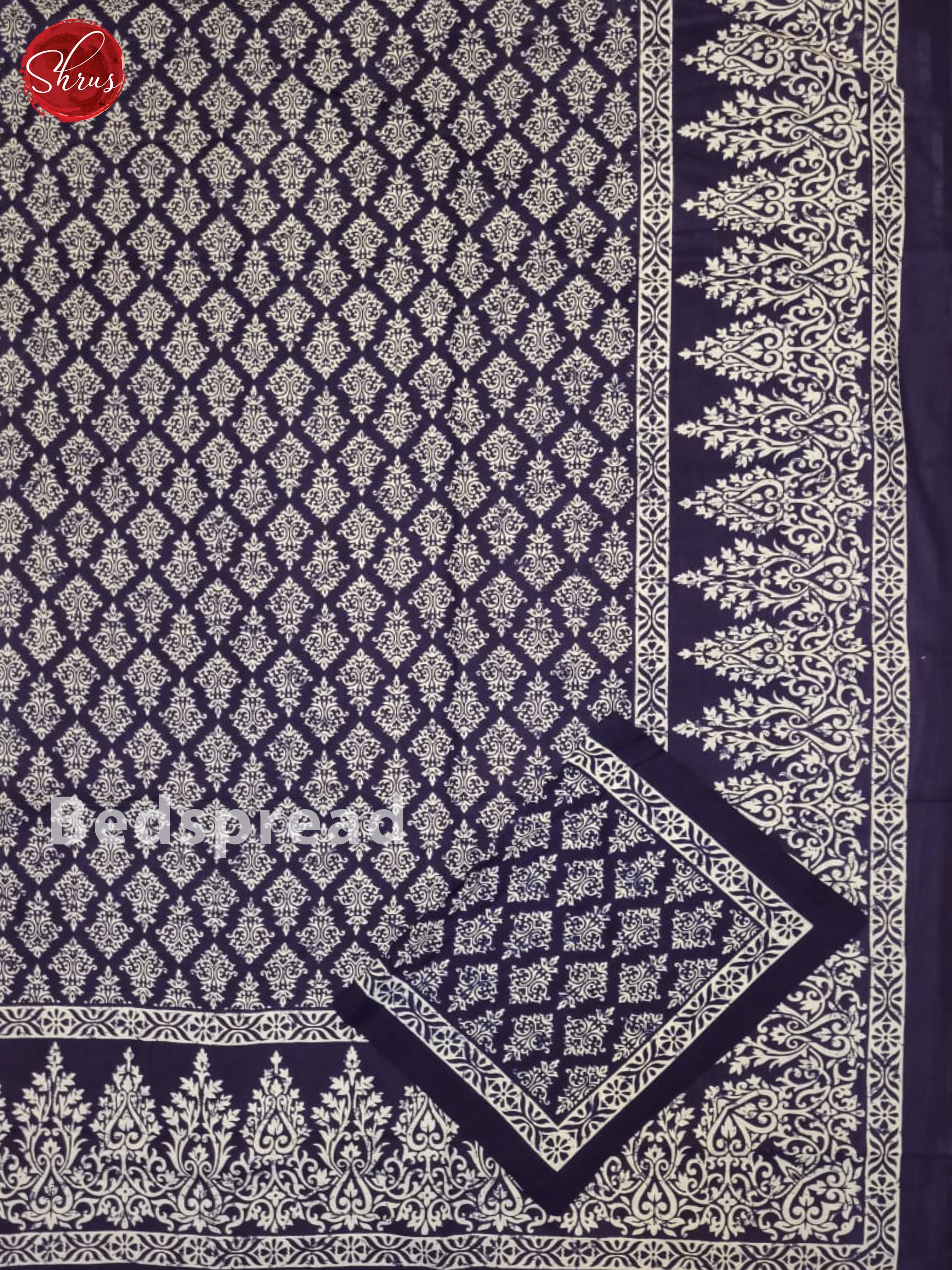 Blue & White - Jaipuri Printed Double Bed Spread - Image 2