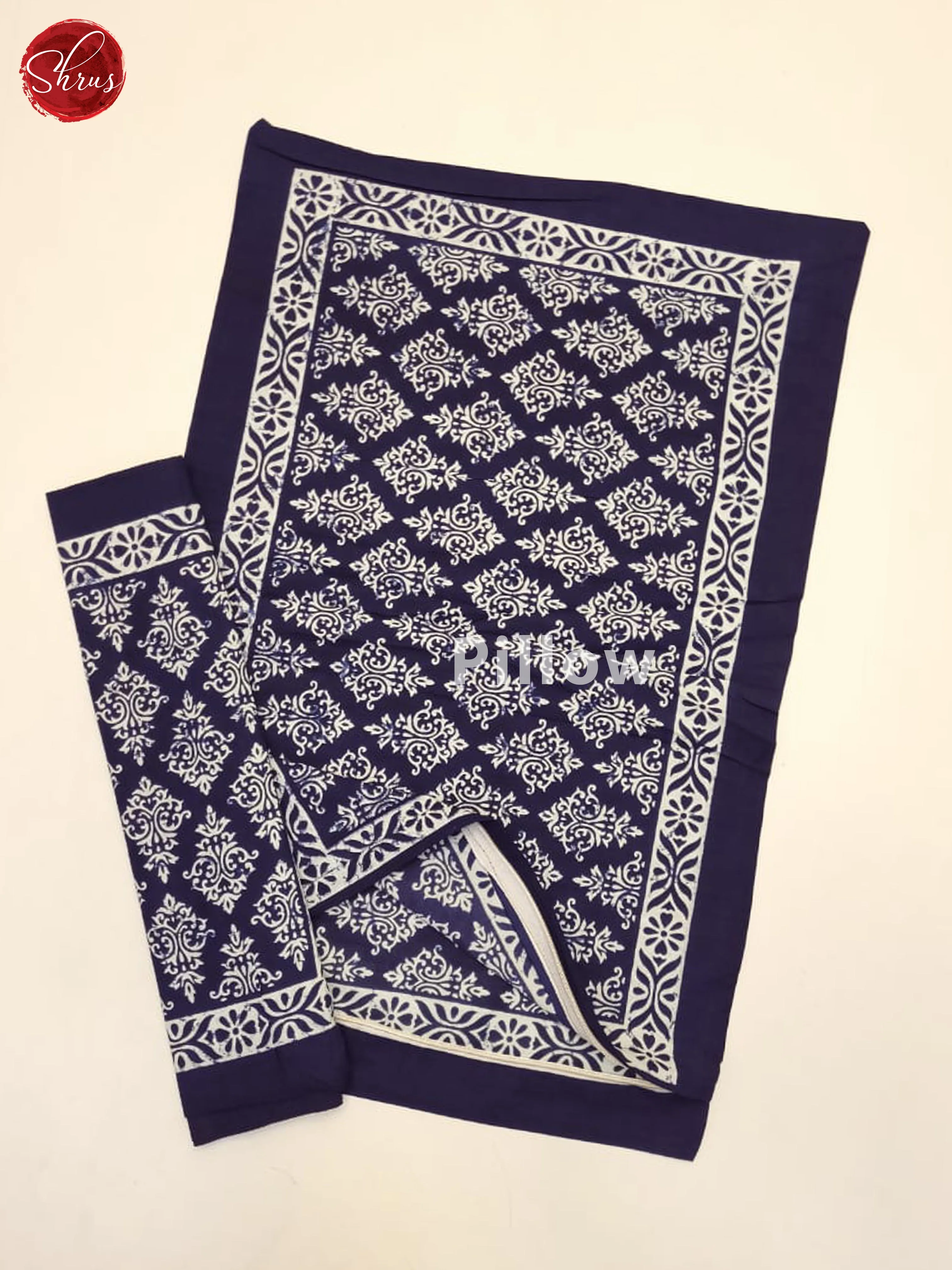 Blue & White - Jaipuri Printed Double Bed Spread - Image 3