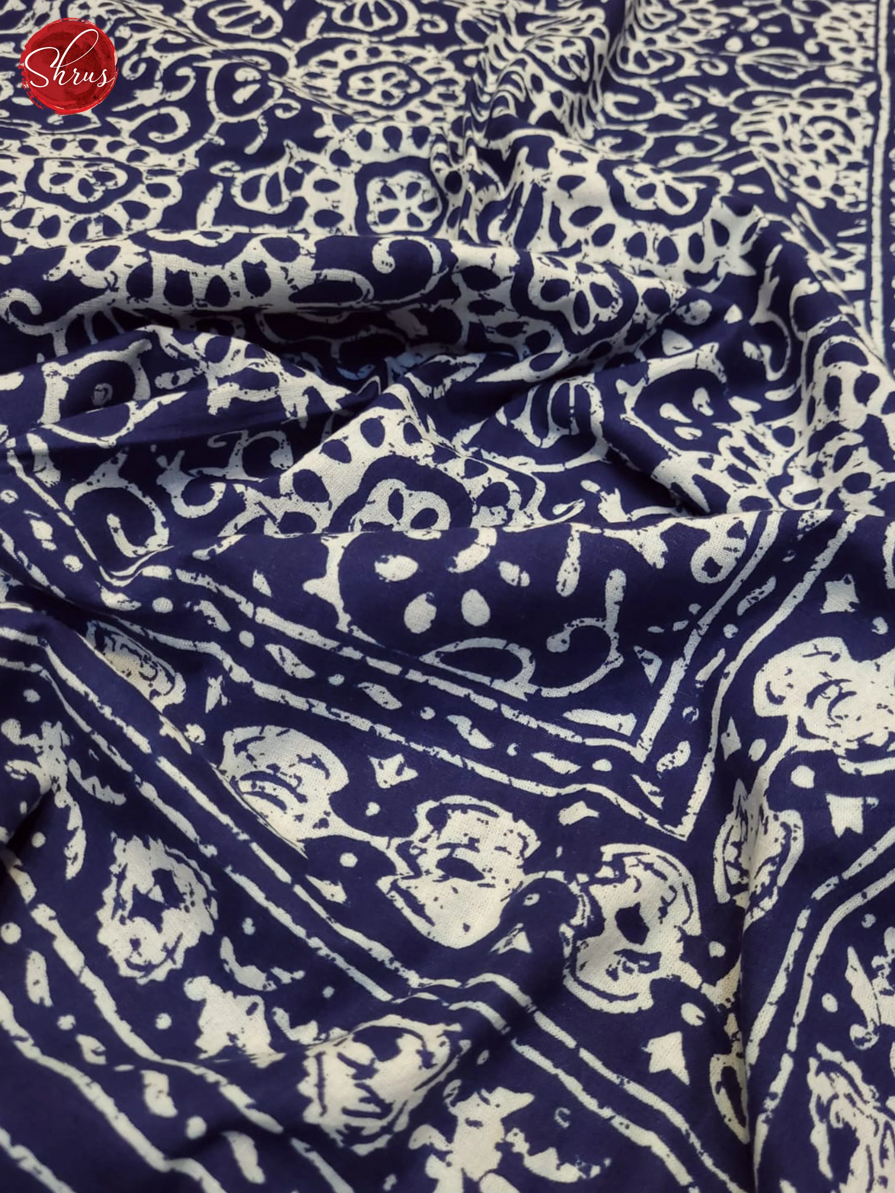 Blue & White - Jaipuri Printed Double Bedsheet
