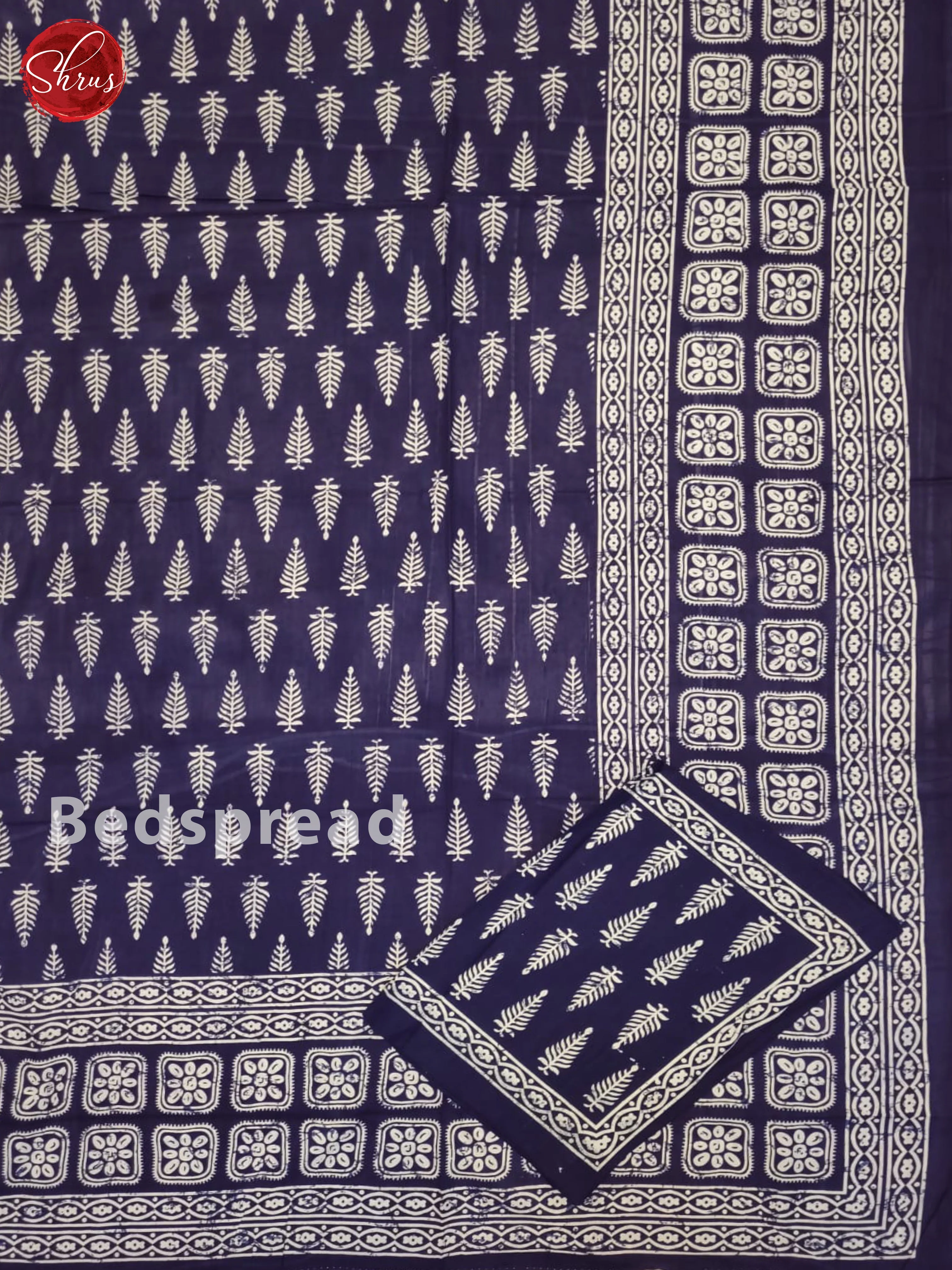 Blue & White - Jaipuri Printed Double Bed Spread - Image 2