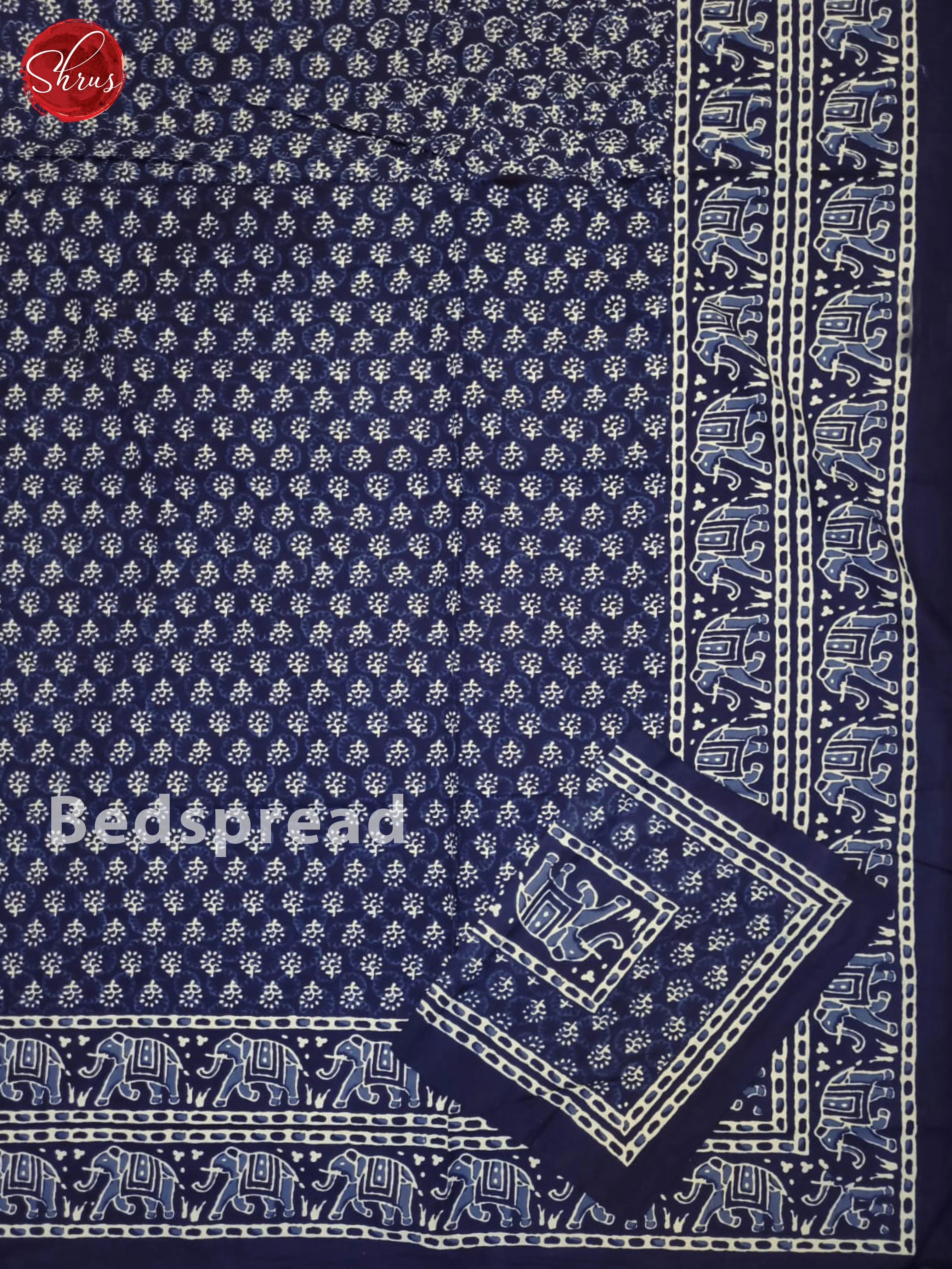Blue & White - Jaipuri Printed Double Bed Spread - Image 2
