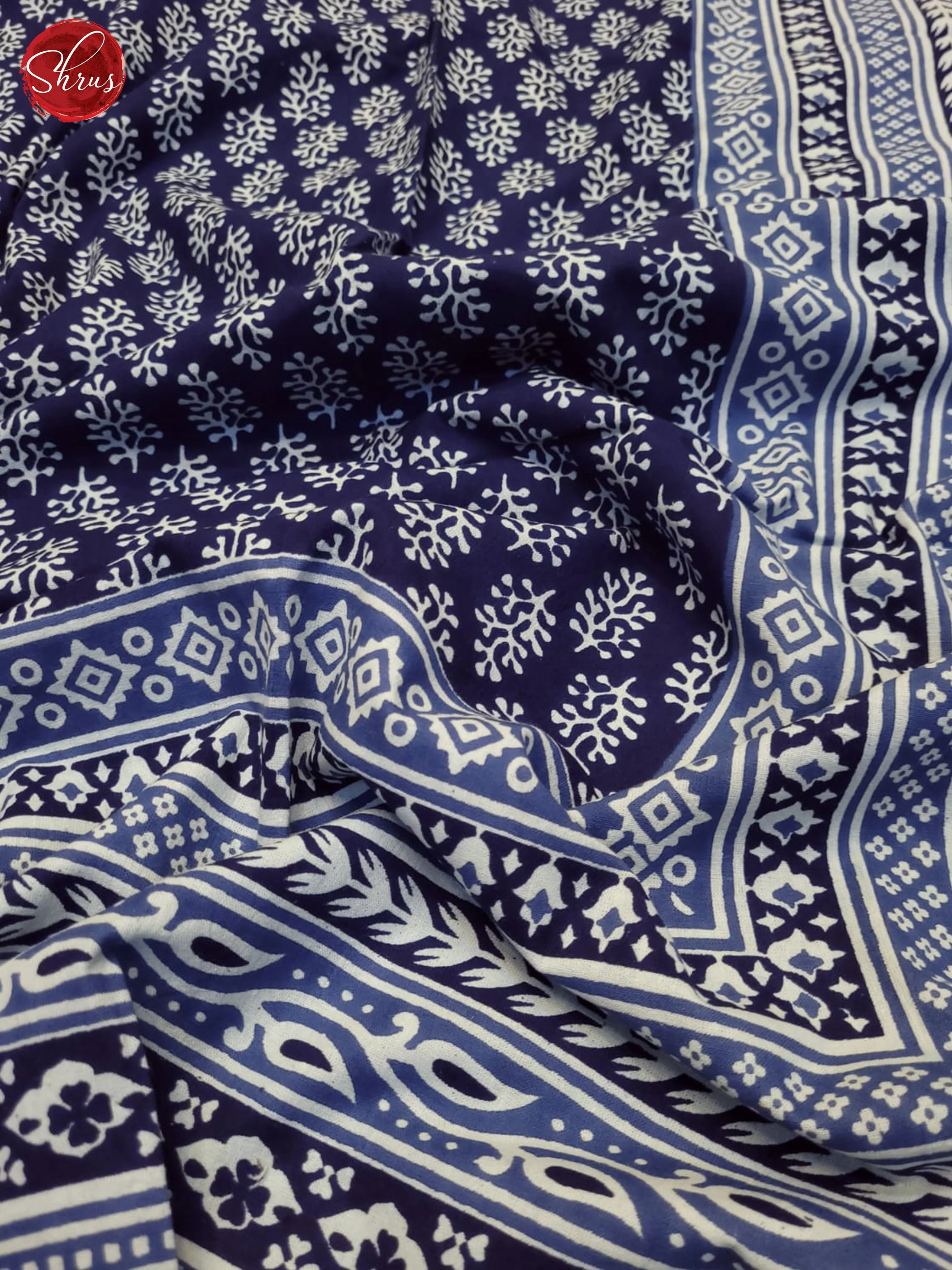 Blue & White- Jaipuri Printed Double Bed Spread