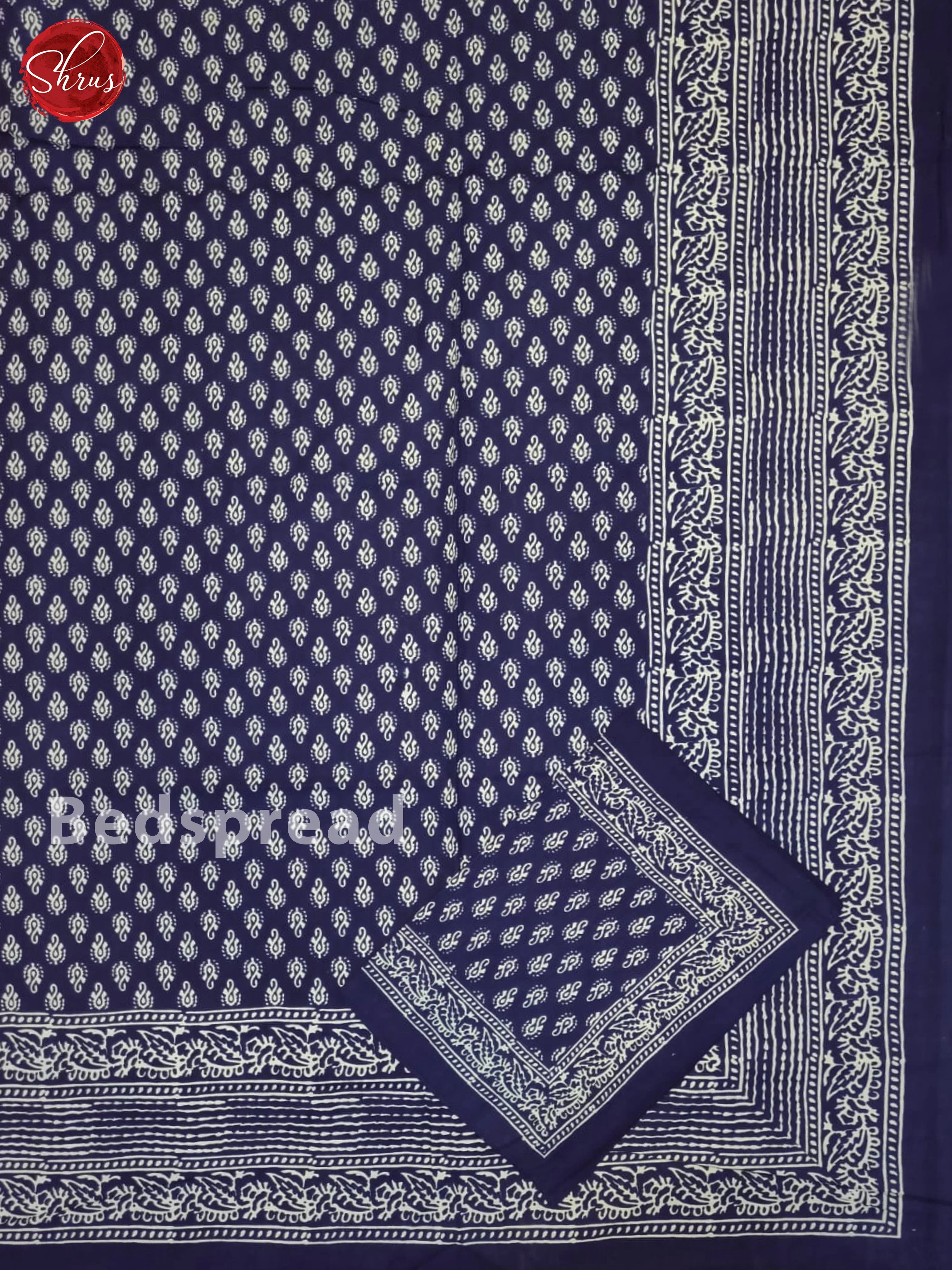 Blue & White - Jaipuri Printed Double Bed Spread - Image 2