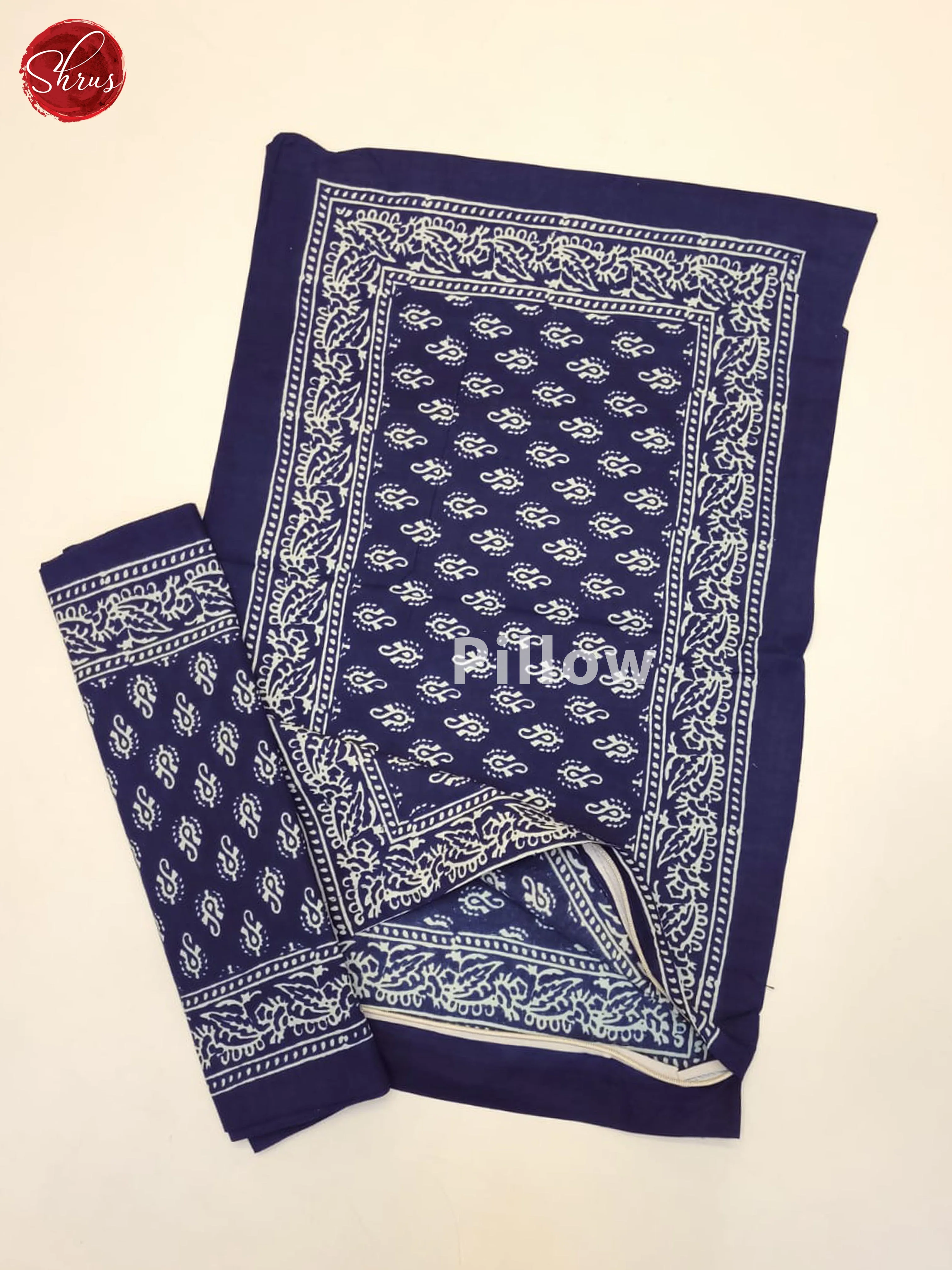 Blue & White - Jaipuri Printed Double Bed Spread - Image 3