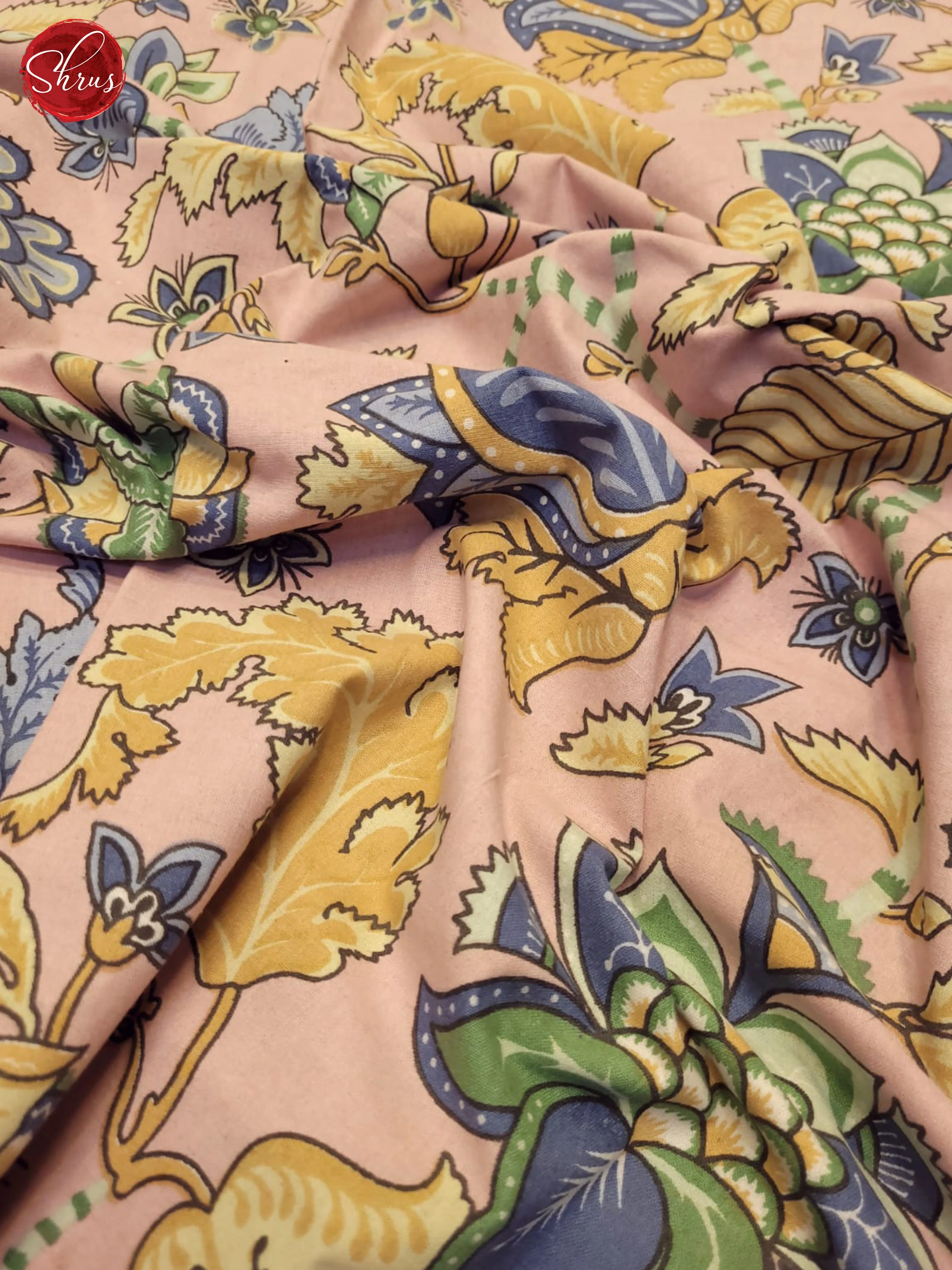 Dusty Pink & Blue - Jaipuri Printed Double Bed Spread