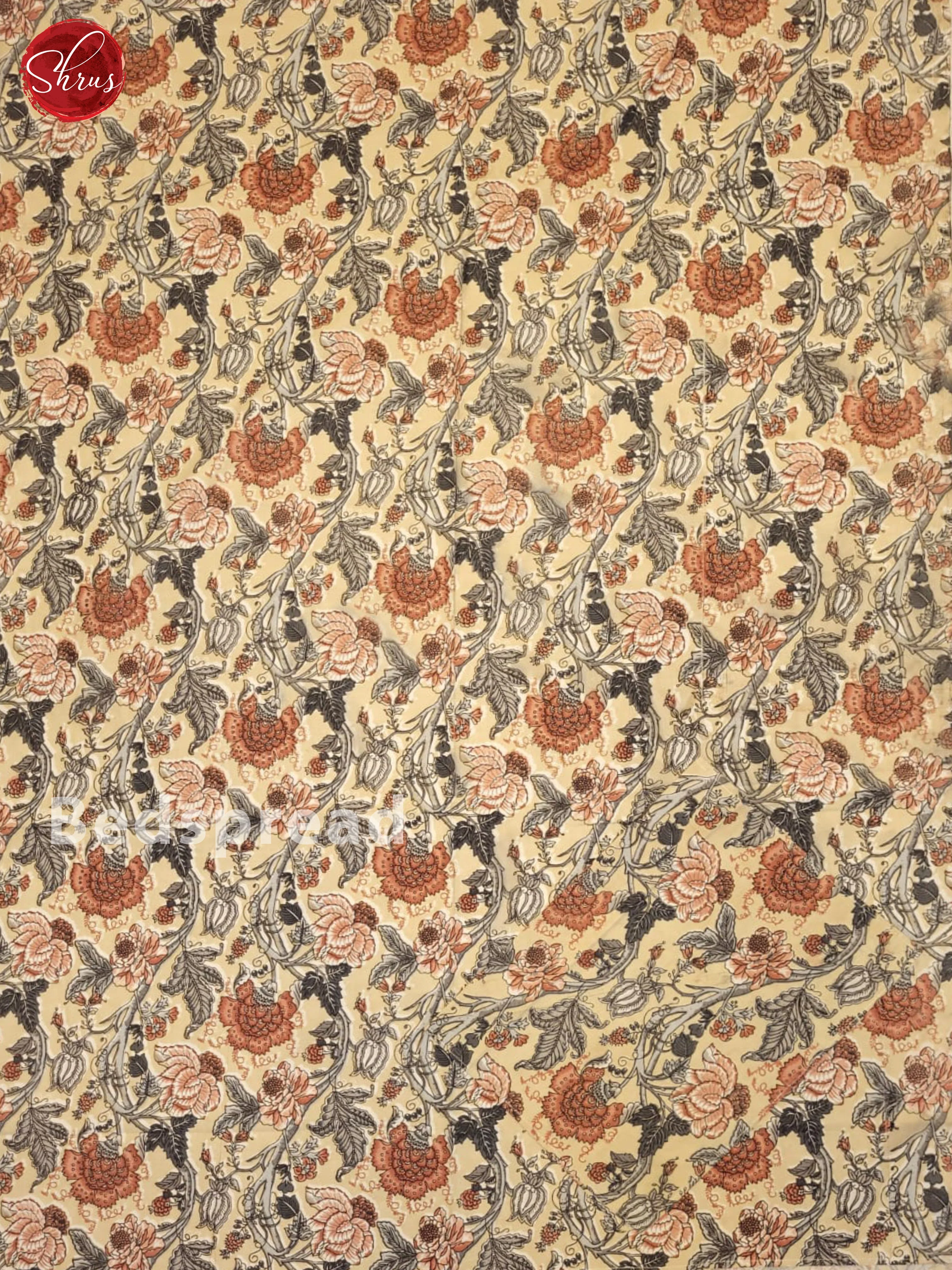 Beige & Brown - Jaipuri Printed Double Bedsheet - Image 2