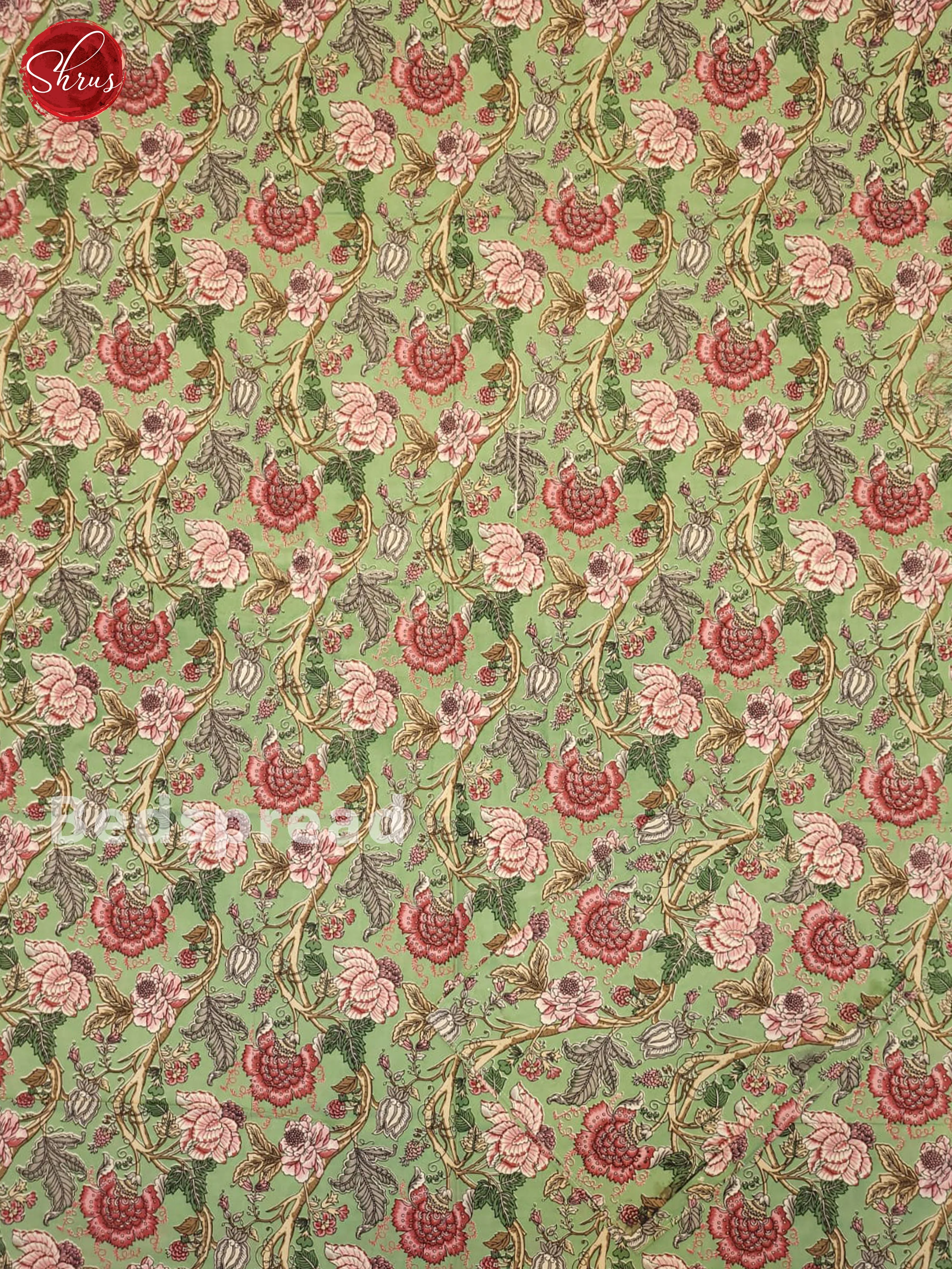 Green & Red- Jaipuri Printed Double Bed Spread - Image 2