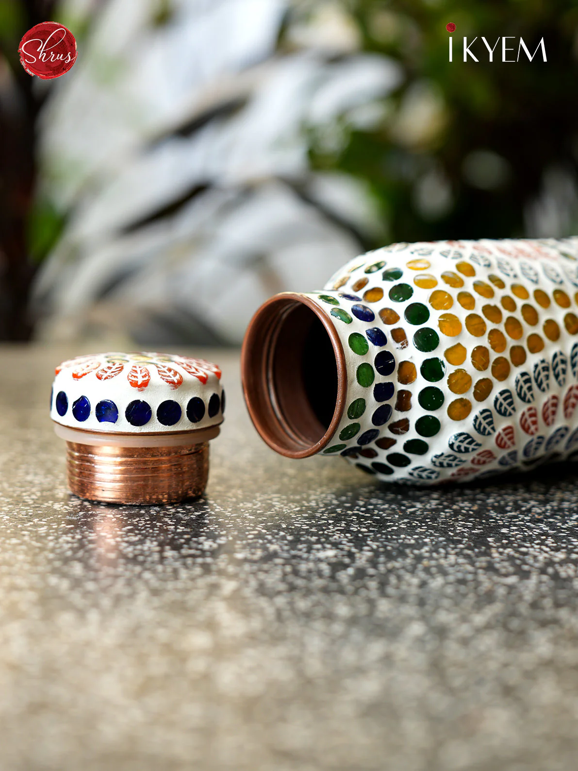 Hand Painted Copper Water Bottle - Image 2