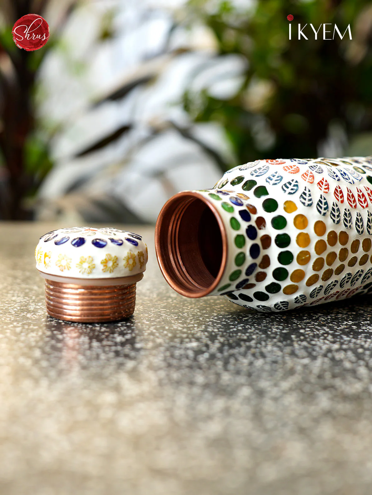 Hand Painted Copper Water Bottle - Image 2